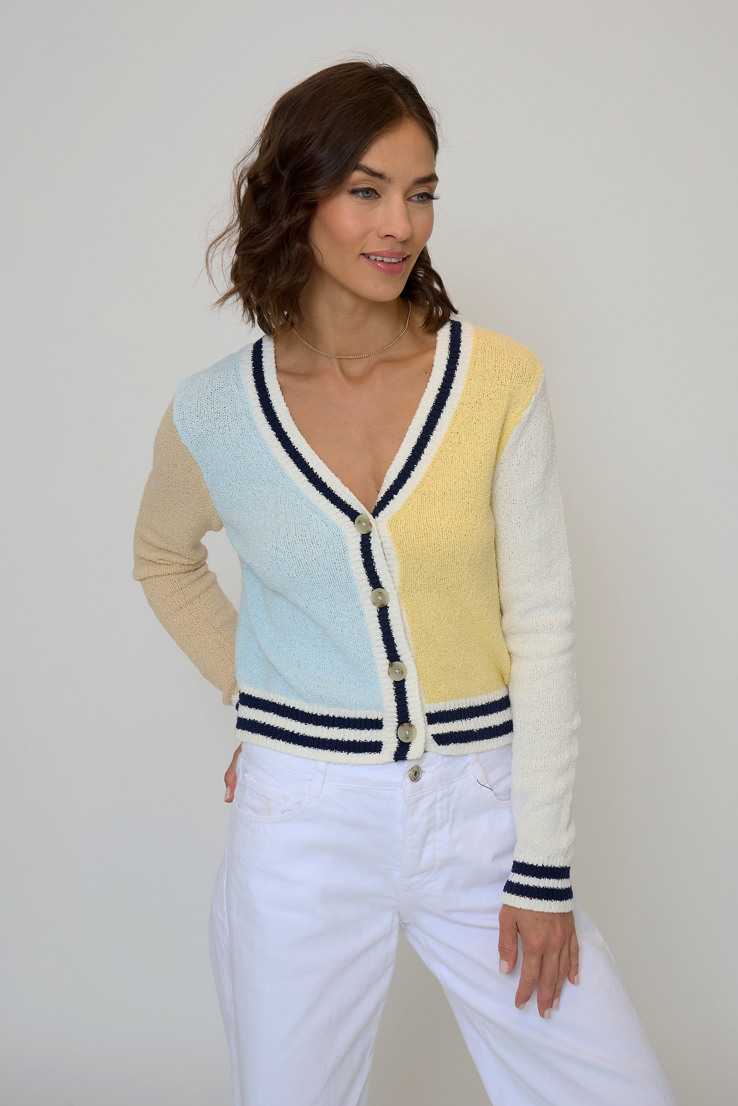 Daphne Varsity Stripe Cardigan