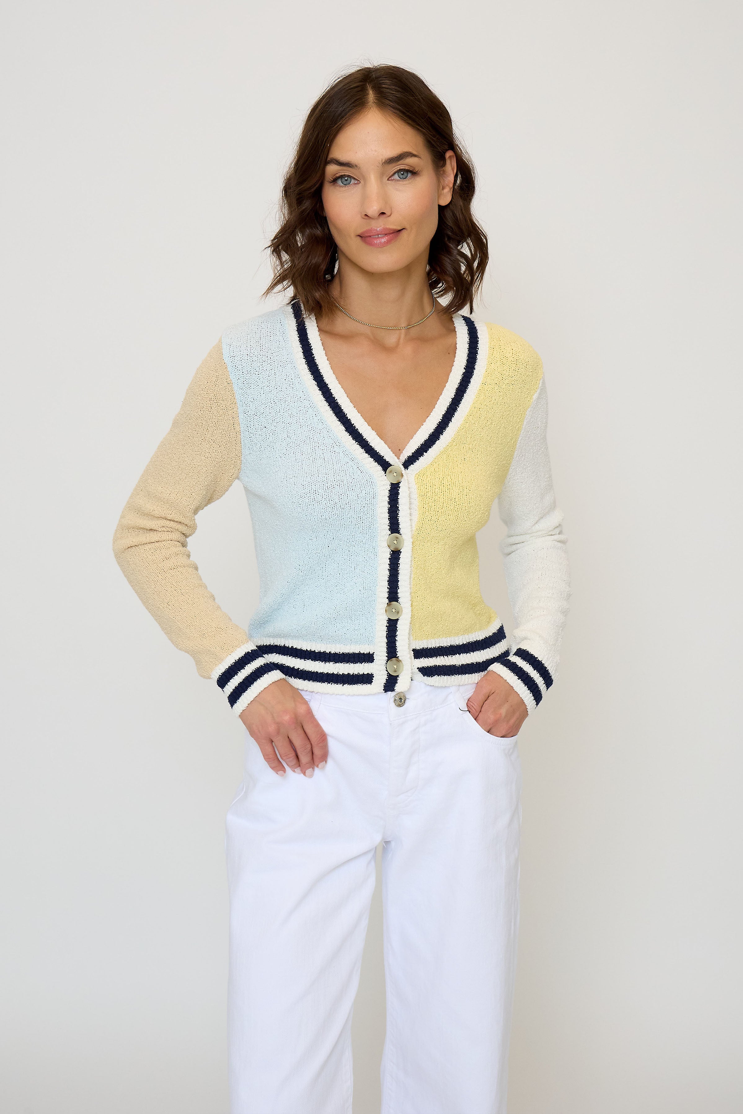 Daphne Varsity Stripe Cardigan