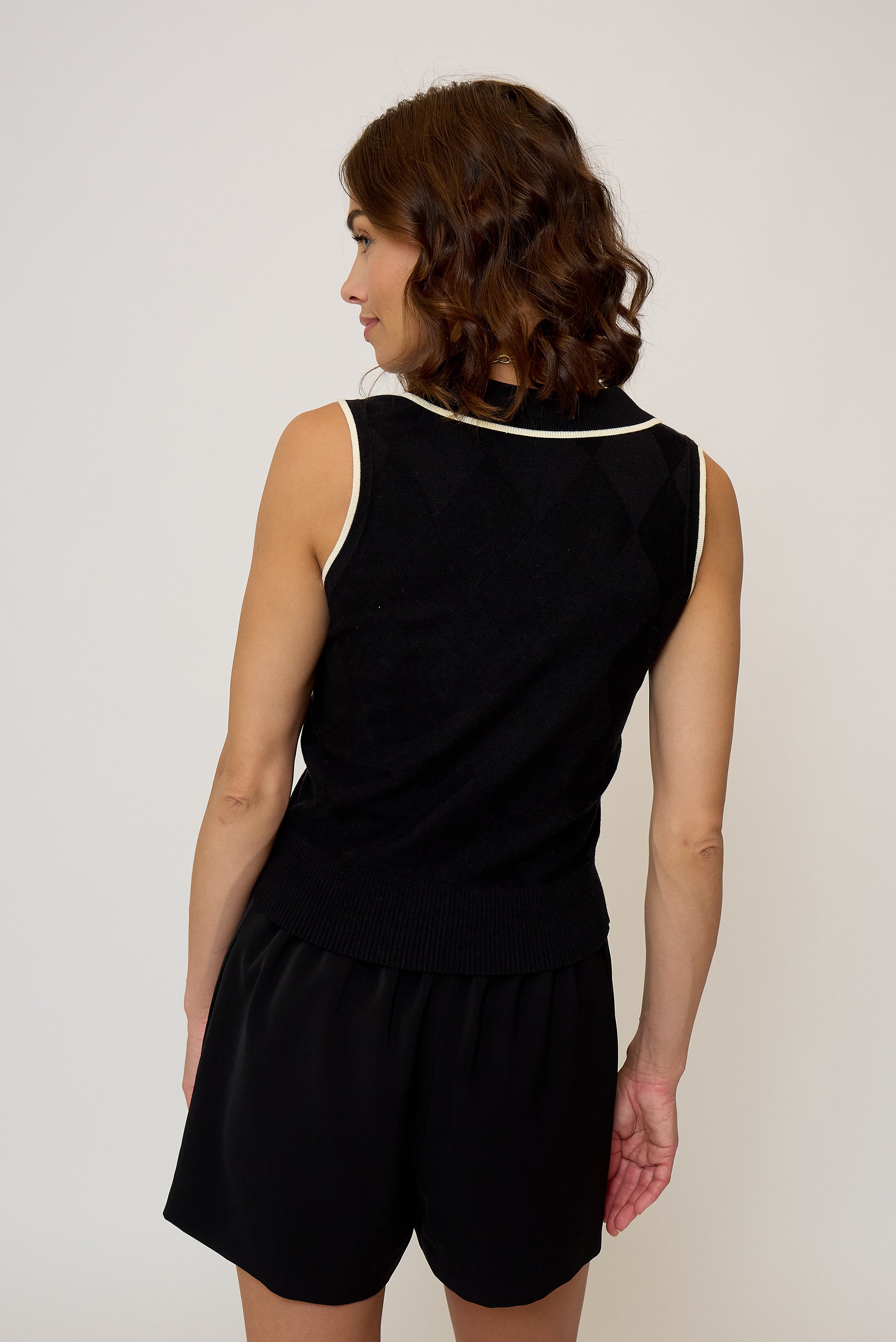 Olive Diamond Stitch Vest