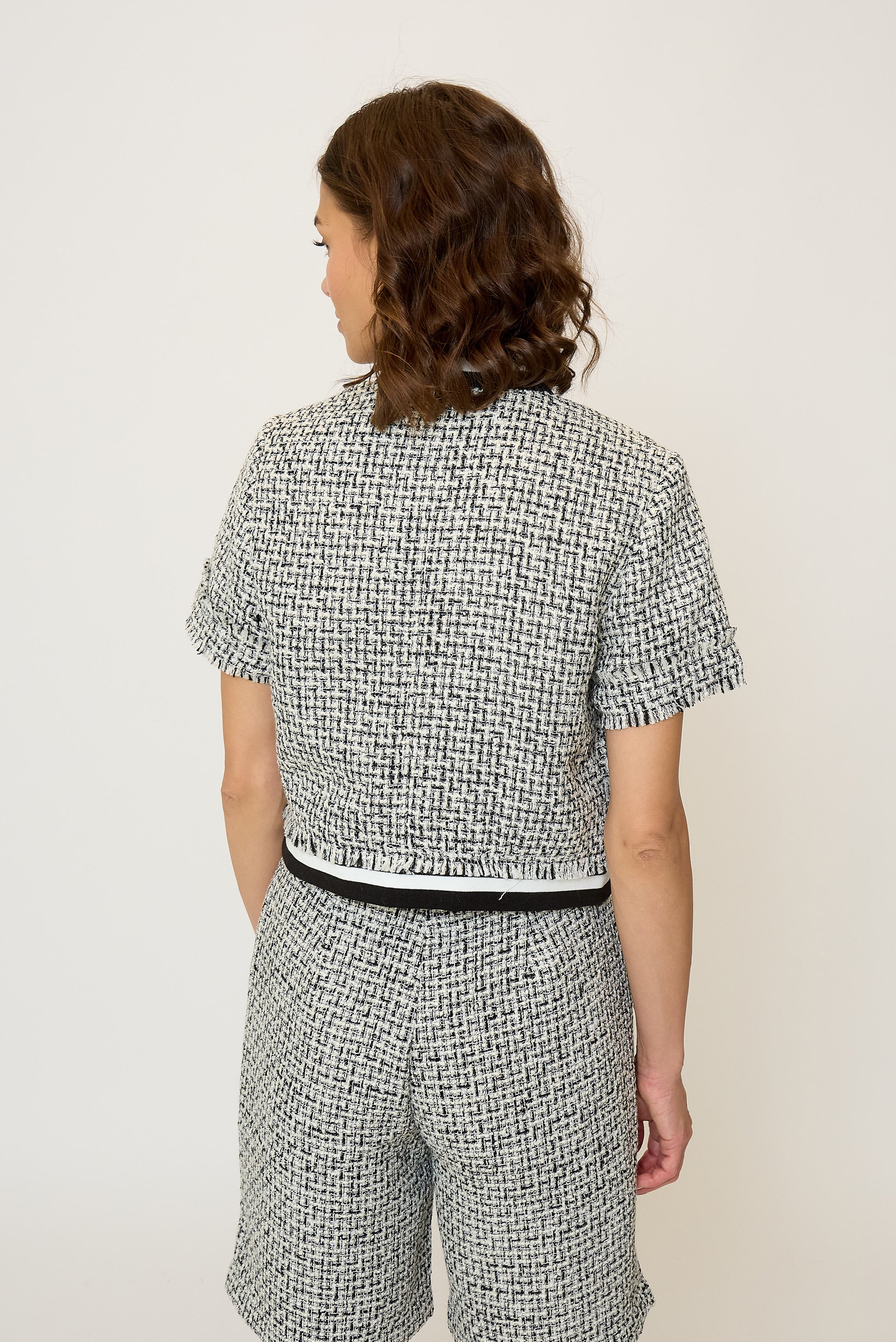 Maribel Short Sleeve Tweed Bomb