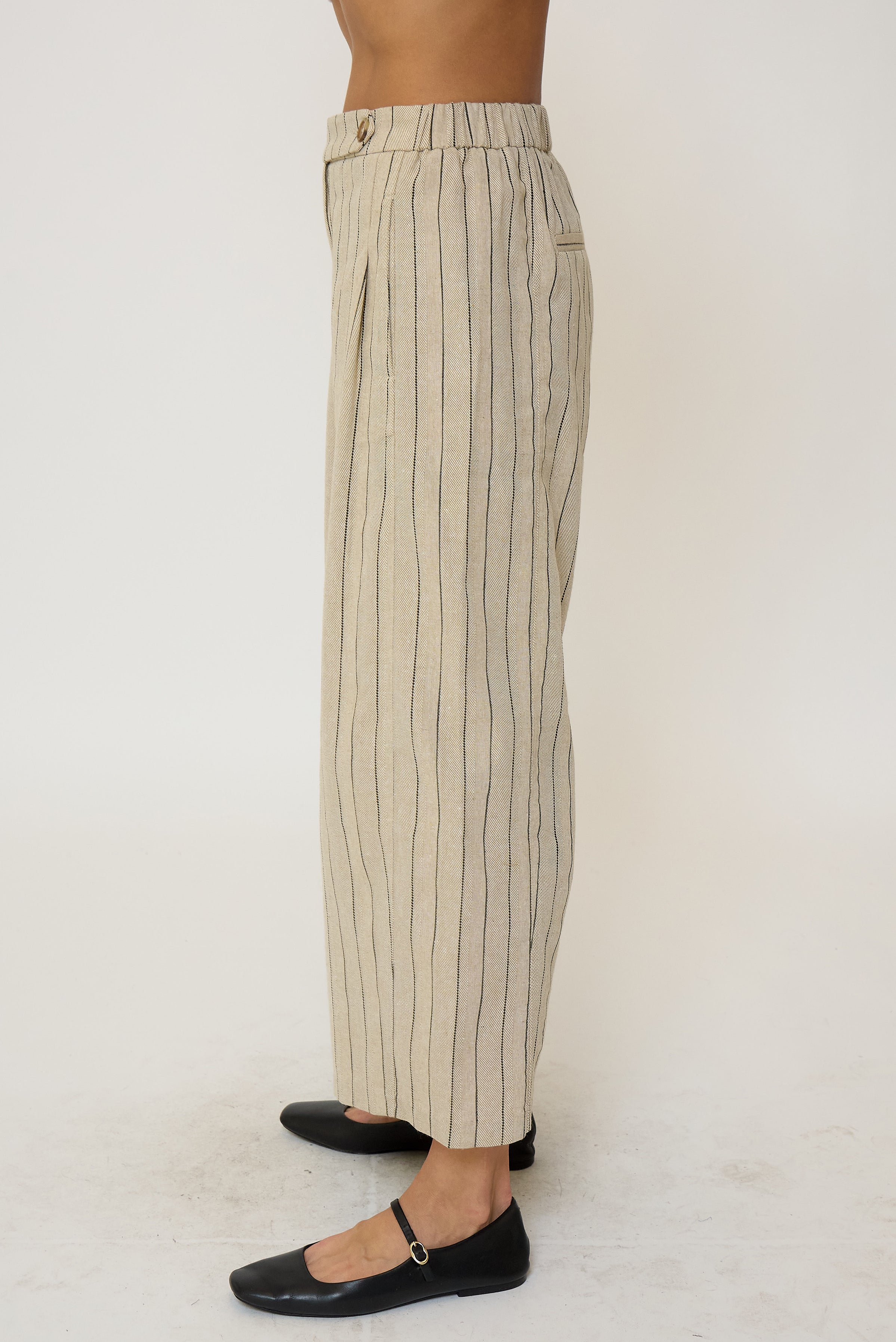 Rose Mid Rise Pleated Straight Pant