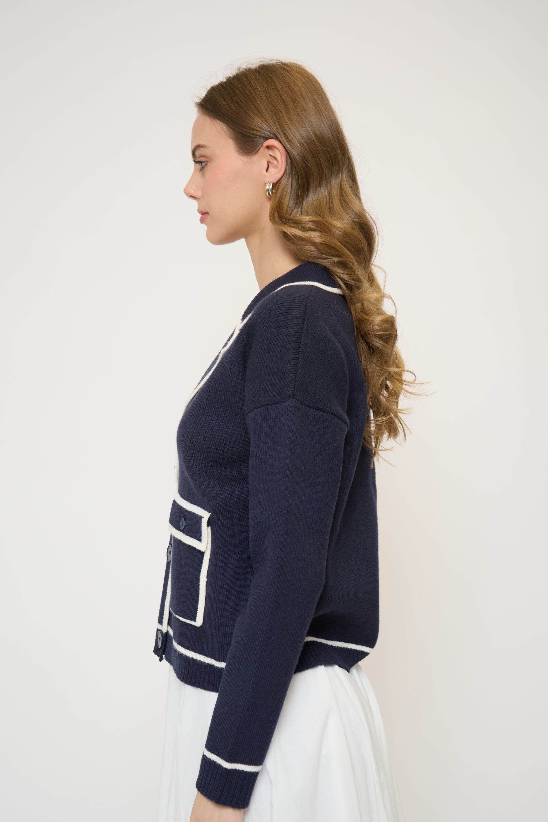 Alba Piped Sweater Jacket