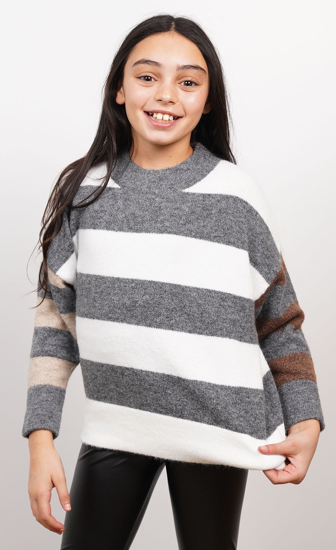 Mia Stripe Oversized Crew
