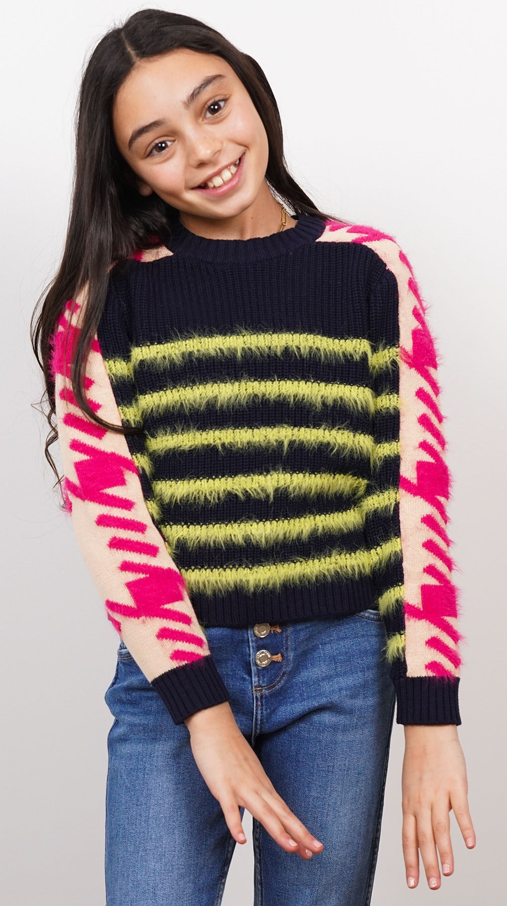 Rosie Mixed Jacquard Crewneck