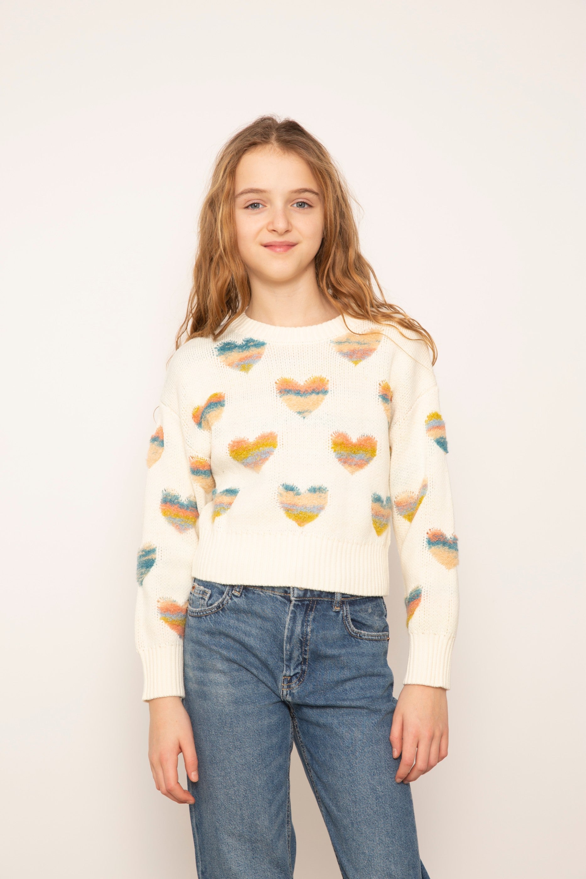 Janna Textured Hearts Crew