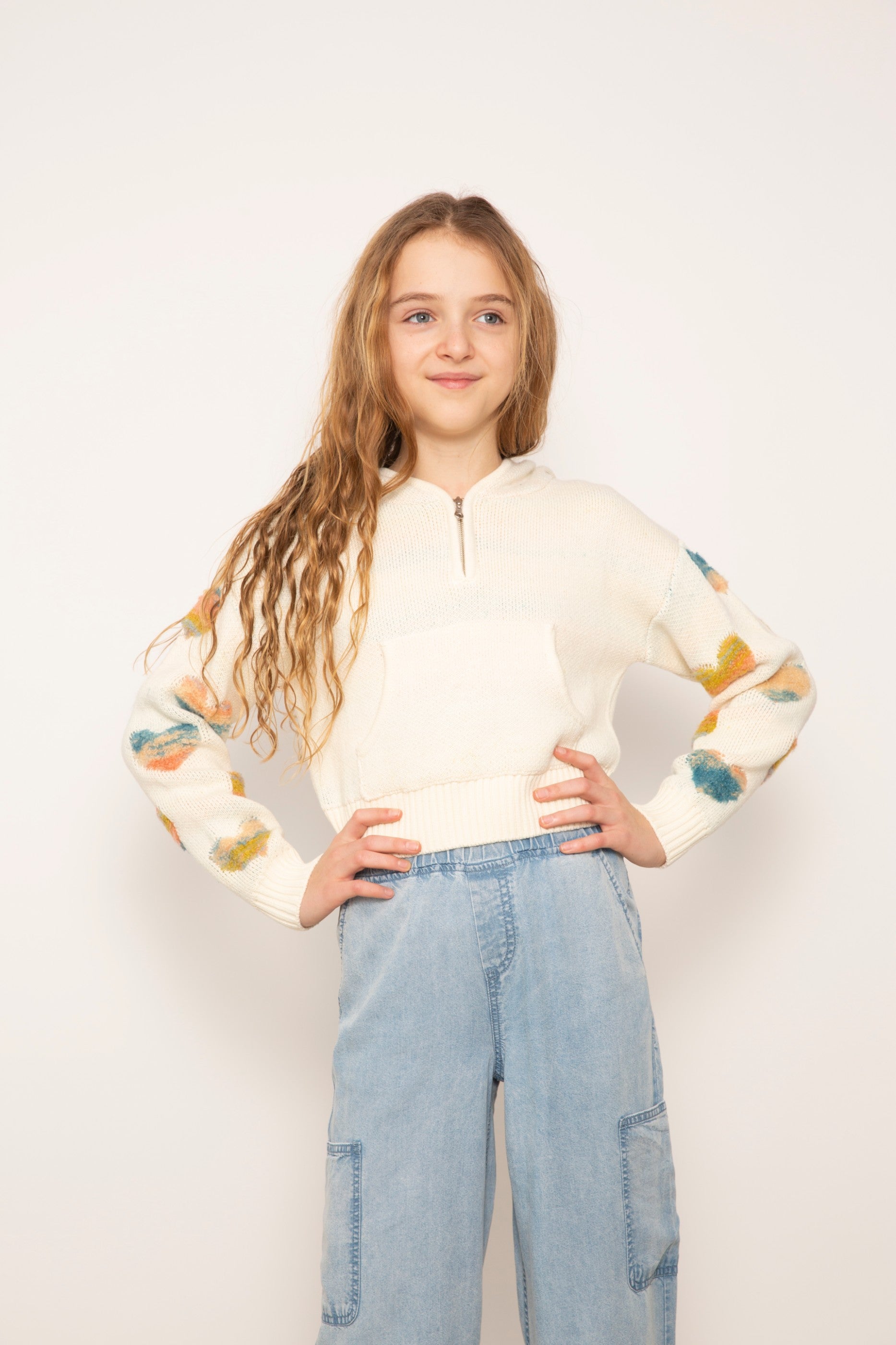 Janna Textured Hearts Hoodie