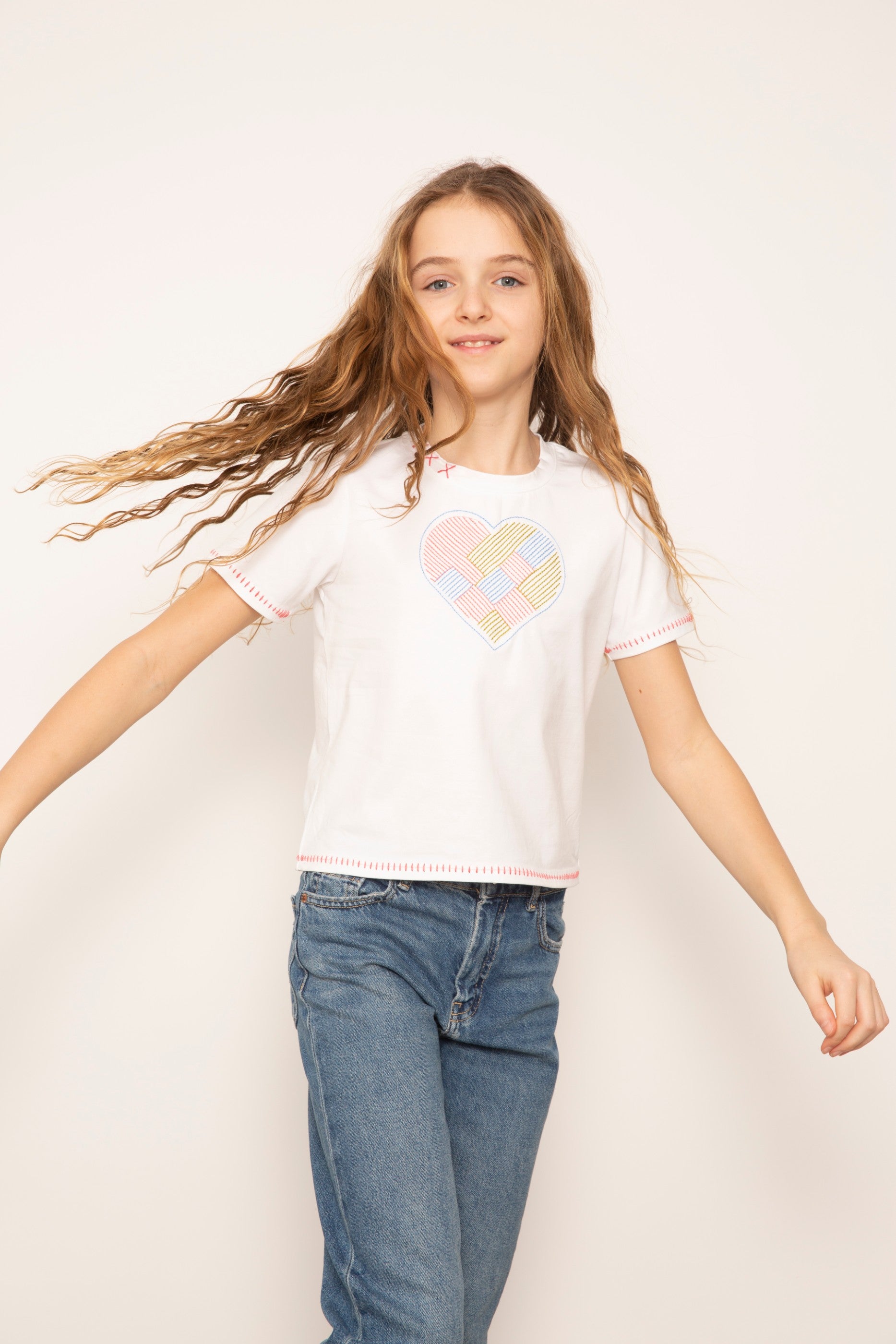 Janna Embroidered Heart Tee