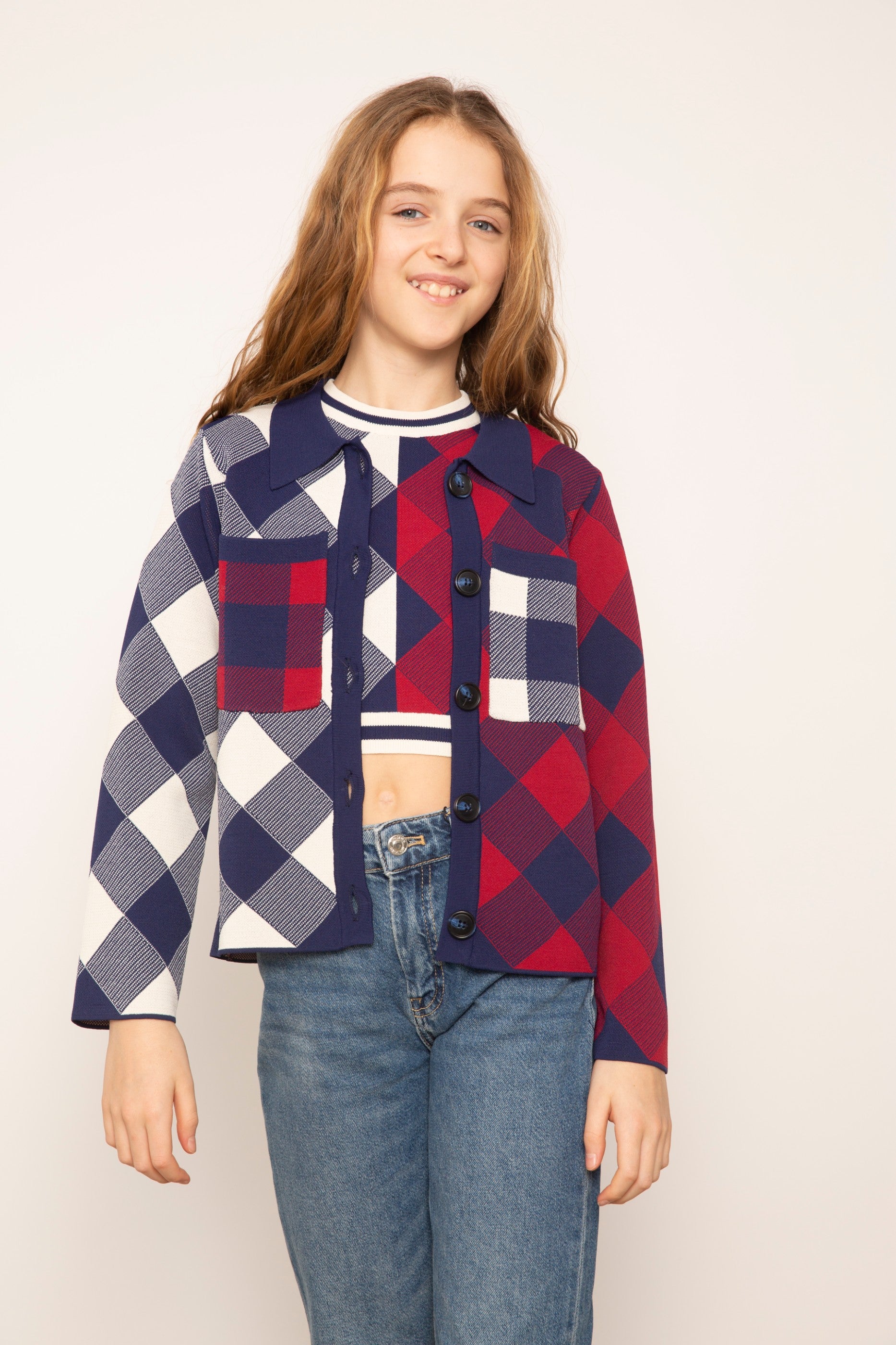 Shiloh Mixed Plaid Crew