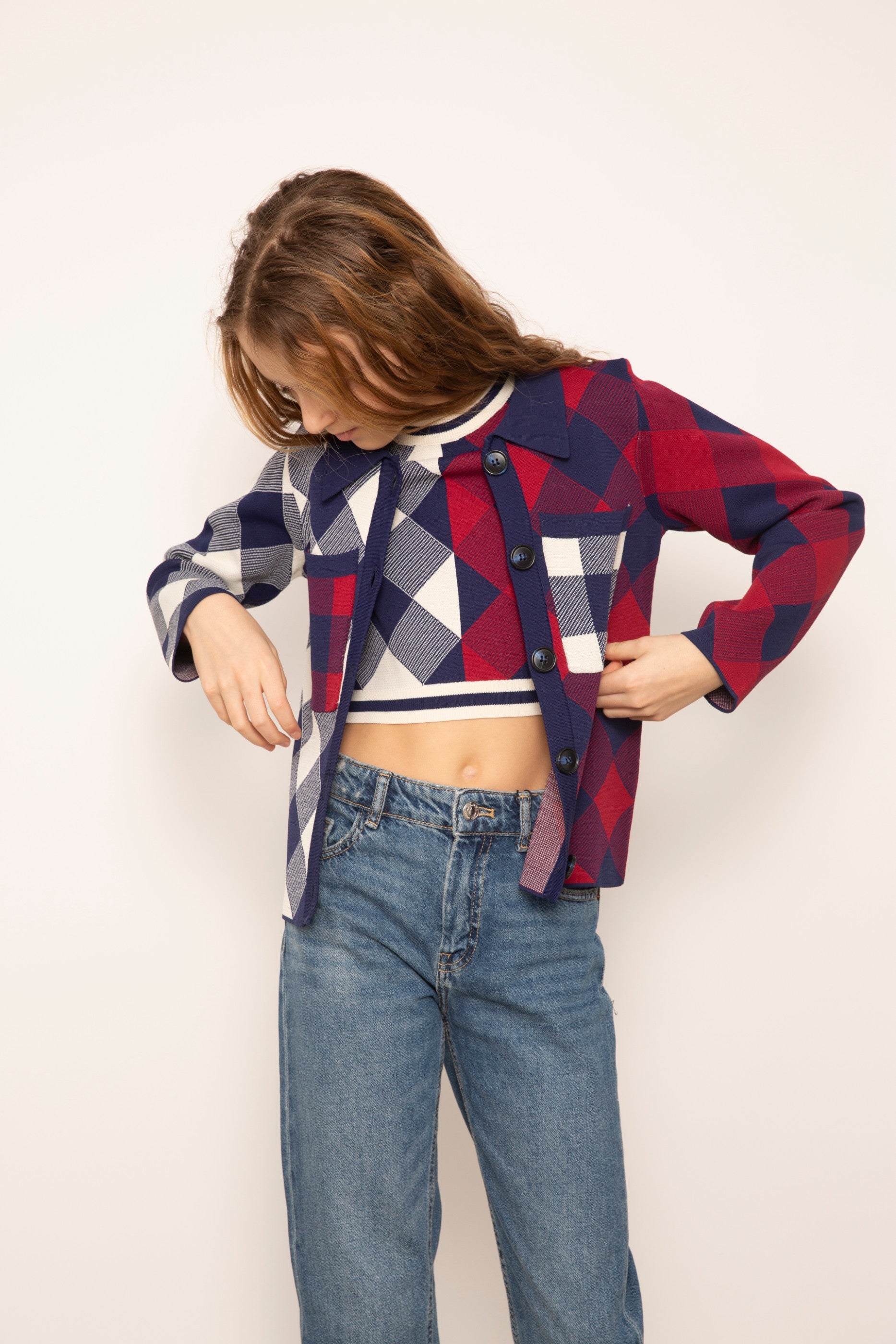 Shiloh Mixed Plaid Crew