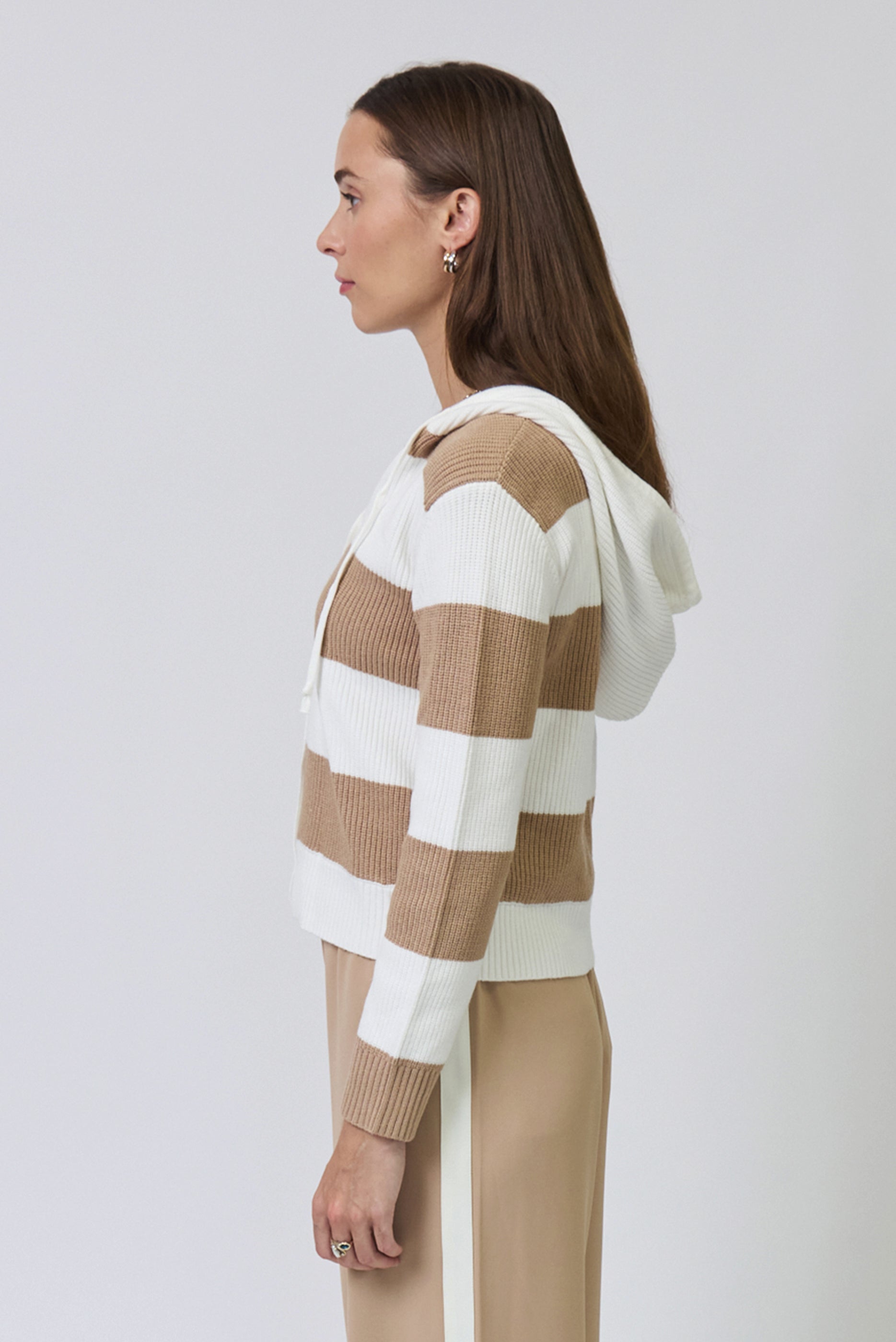 Chloe Hooded Rugby Cardigan