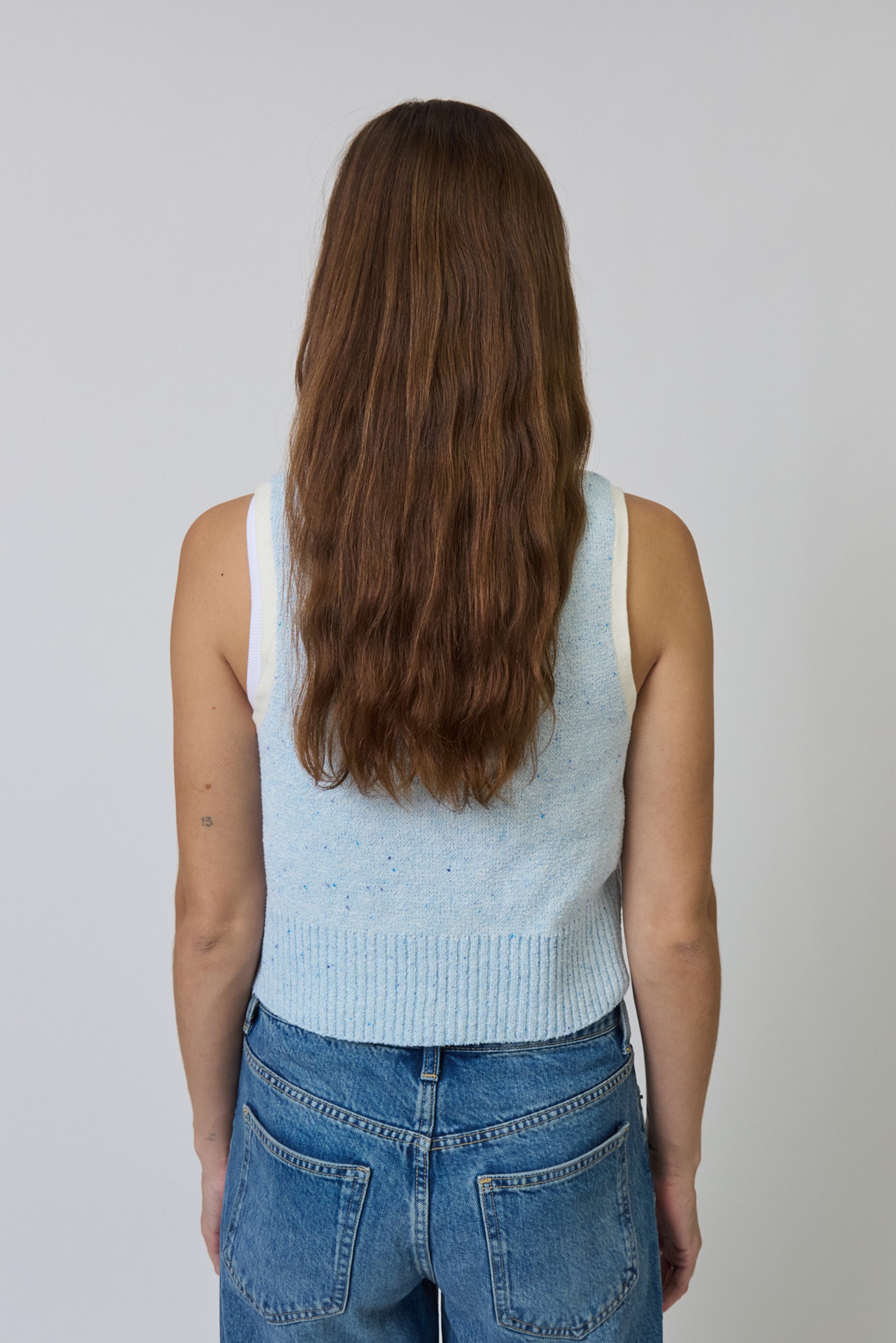 Celeste Tweed Yarn Collared Top