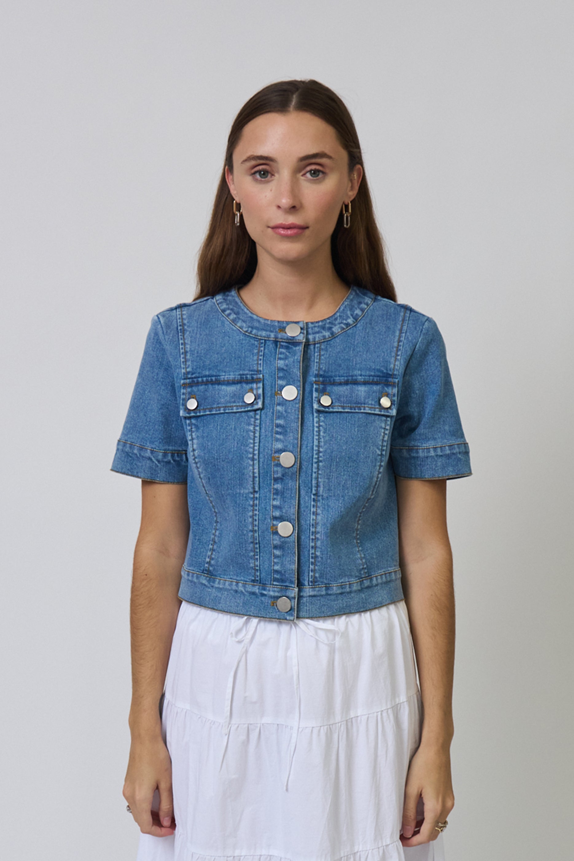 Serena Short Sleeve Denim Jacket