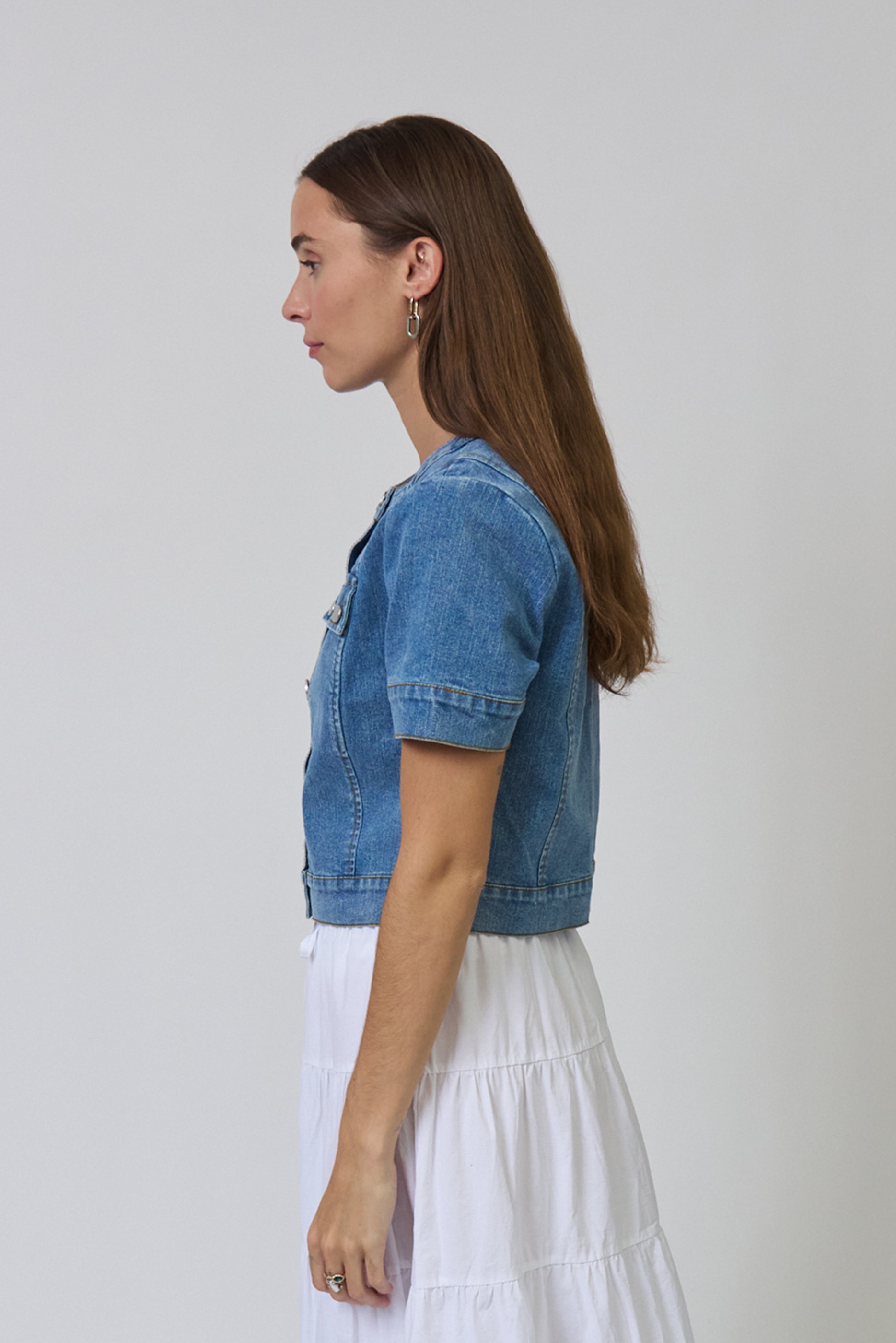 Serena Short Sleeve Denim Jacket