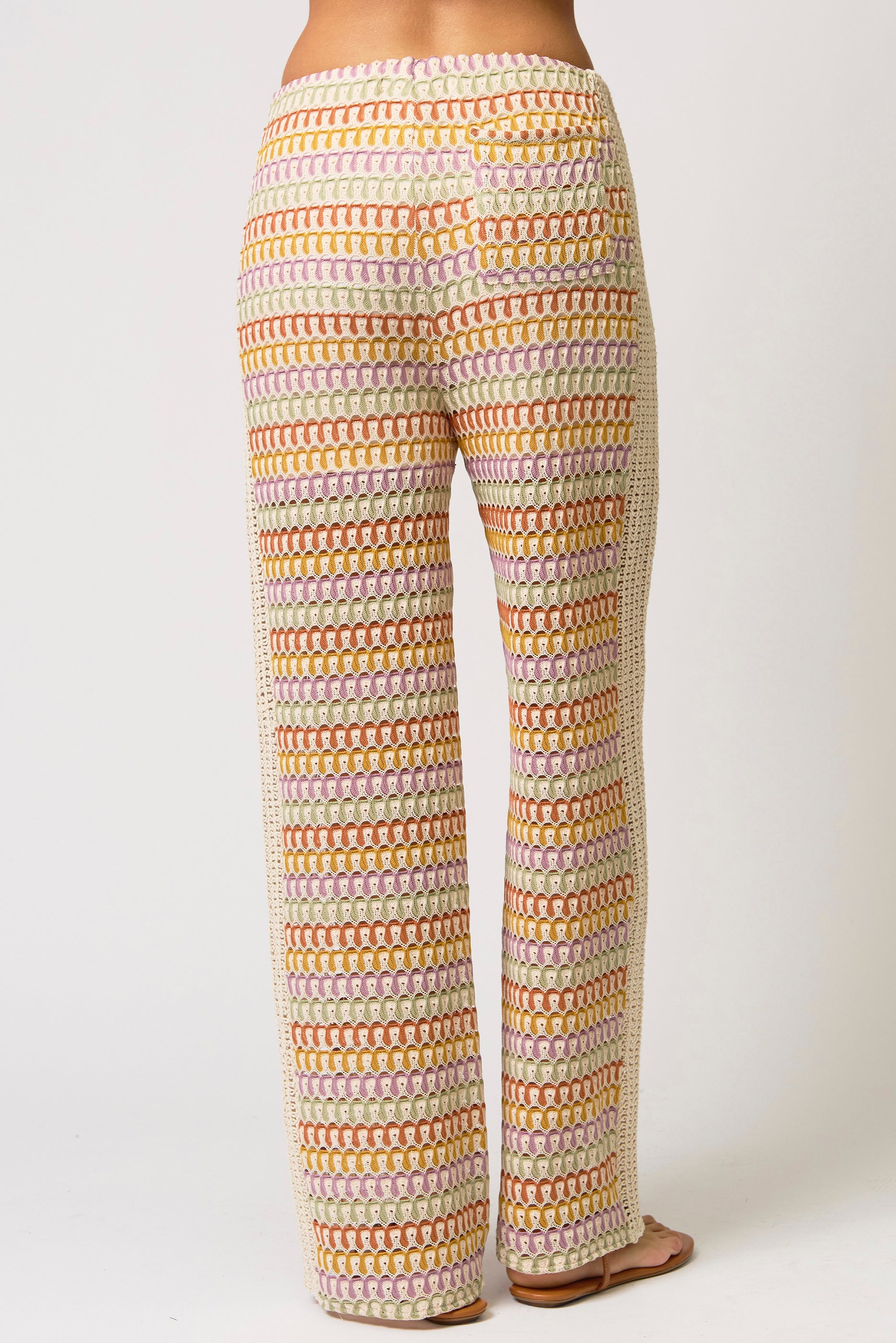 Celine Rainbow Crochet Mid Rise Pants