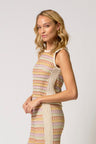 Celine Rainbow Crochet Button Back Shell