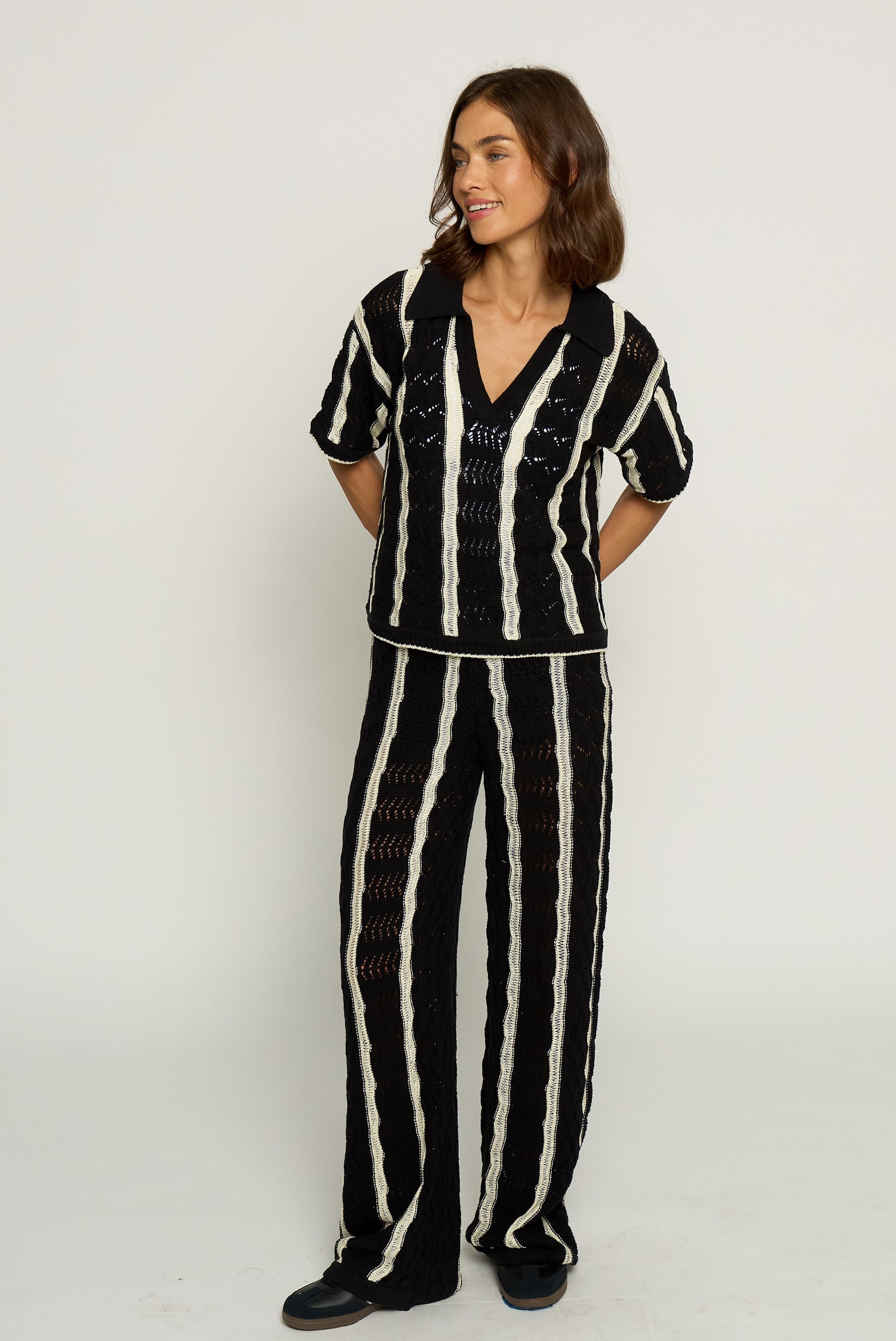 Novelty Stitch Polo Pullover