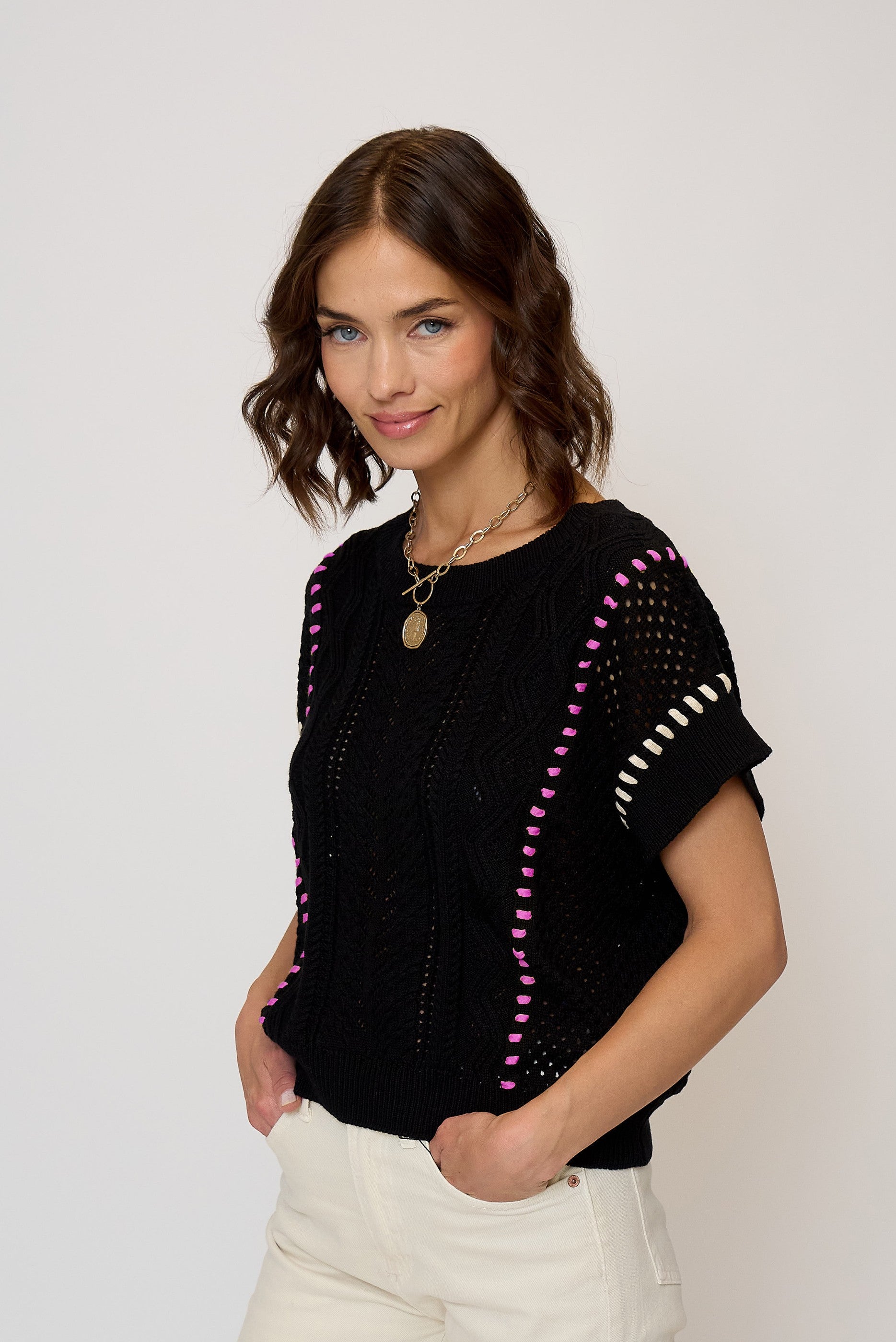 Liana Mixed Open Stitch Dolman