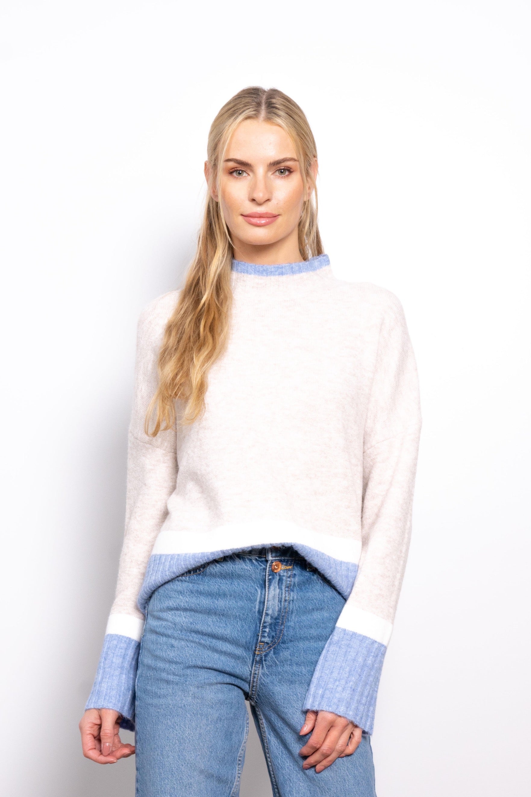 Neutral Colorblock Sweater