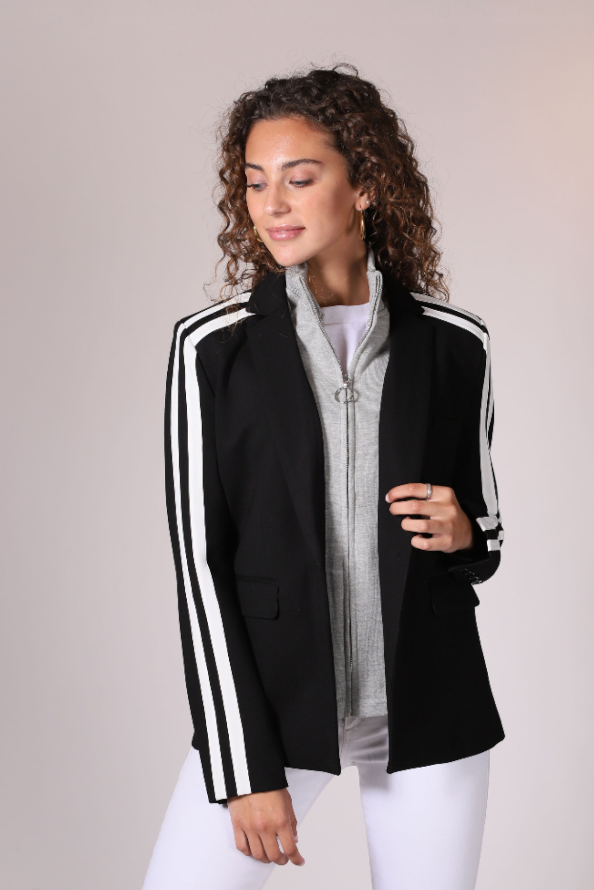 Striped Sleeve Jacket