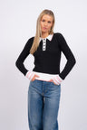 Black And Pink Collar Sweater