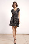Candace V-Neck Charmeuse Fit And Flare Mini D