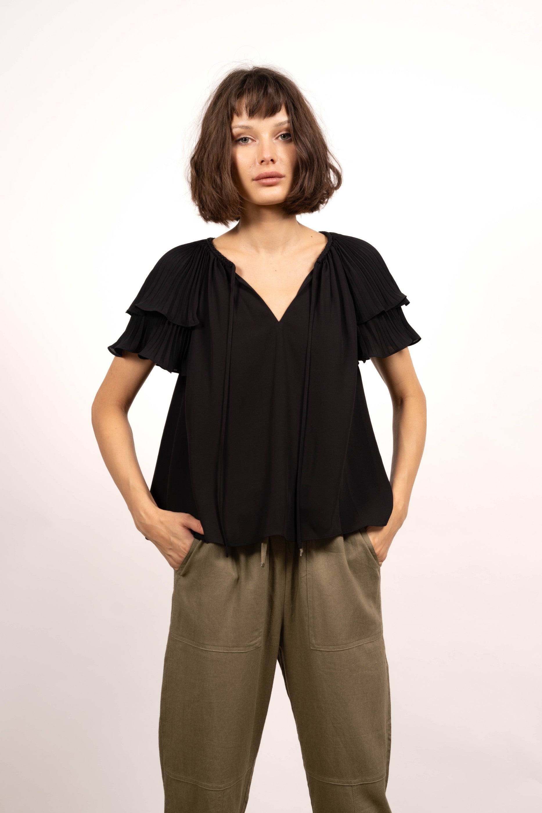Cara V-Neck Georgette Blouse