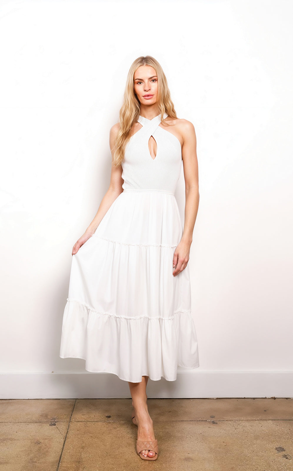 Piper Cross-Neck Tiered Dress
