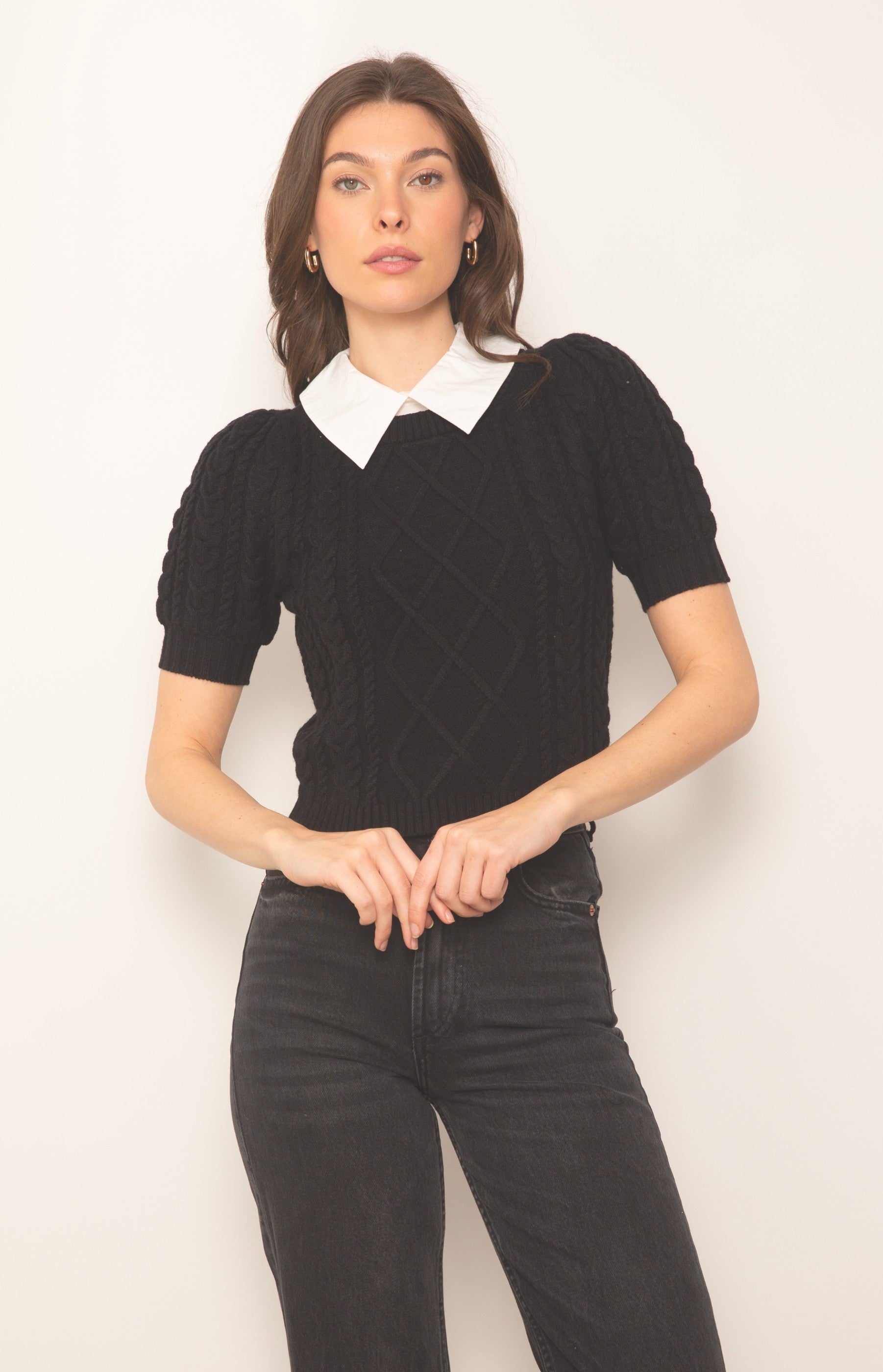 Tessa Puff Sleeve Cable Twofer