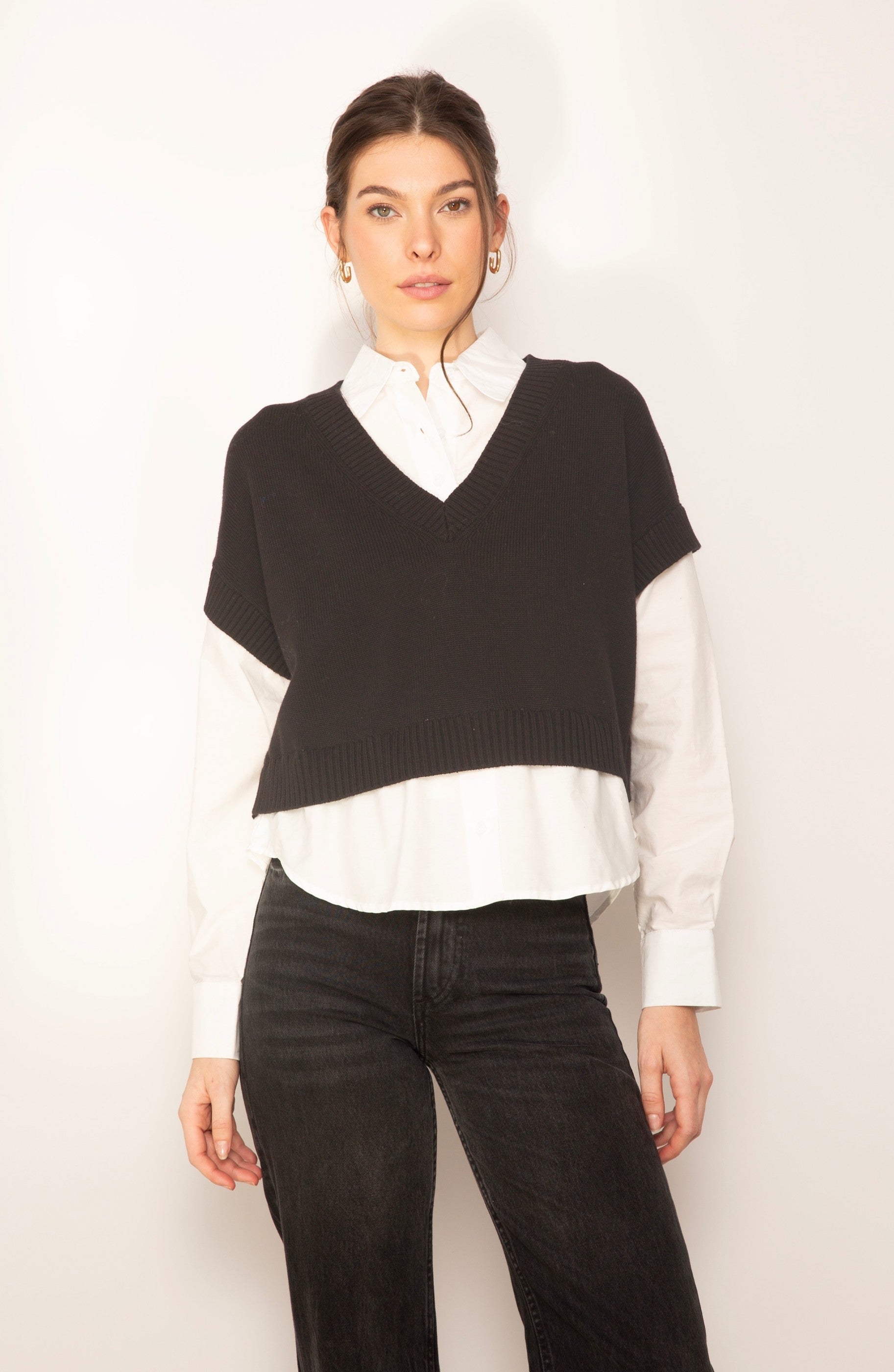 Tessa Crop Vneck Twofer