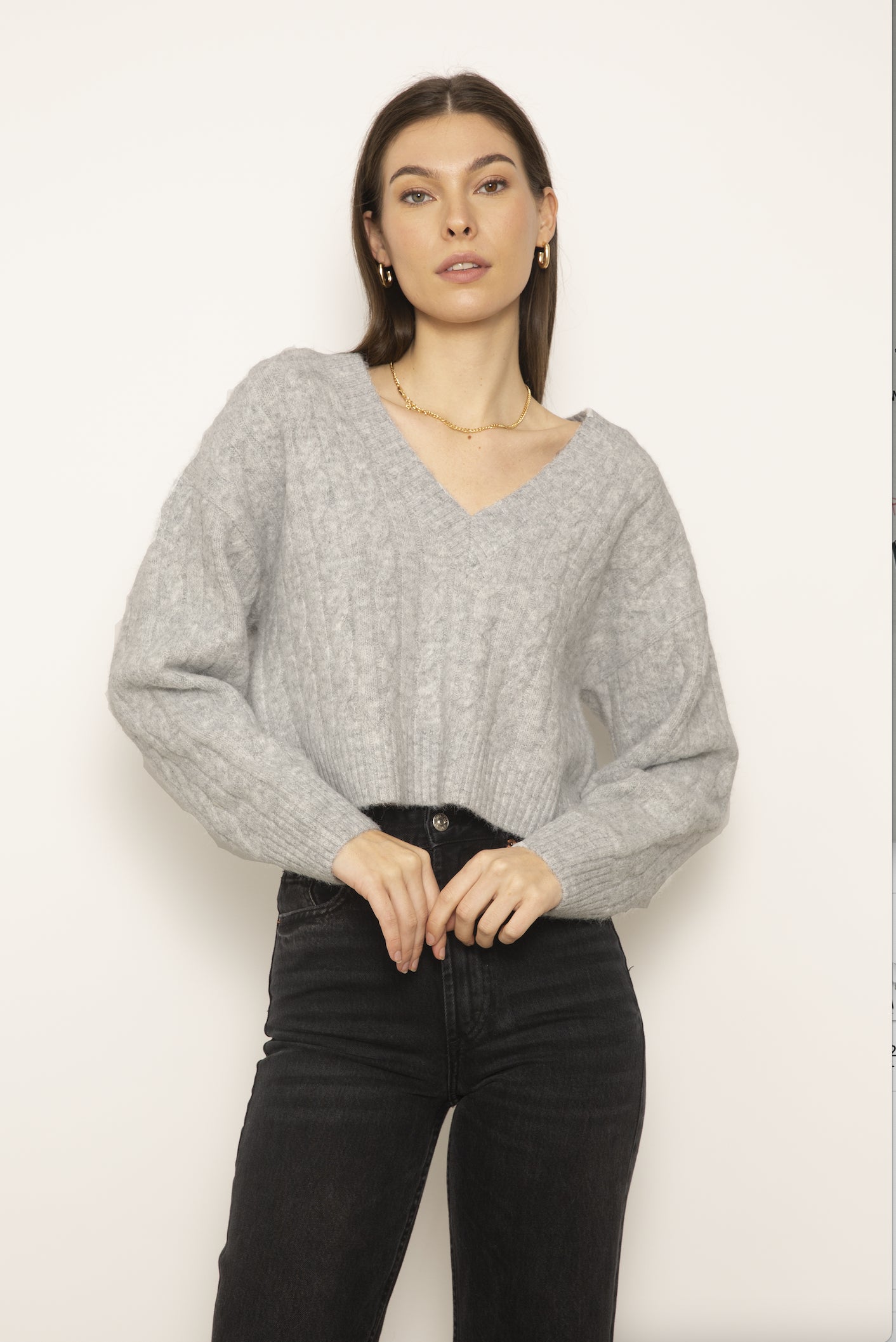 Yorke Cable Crop Vneck