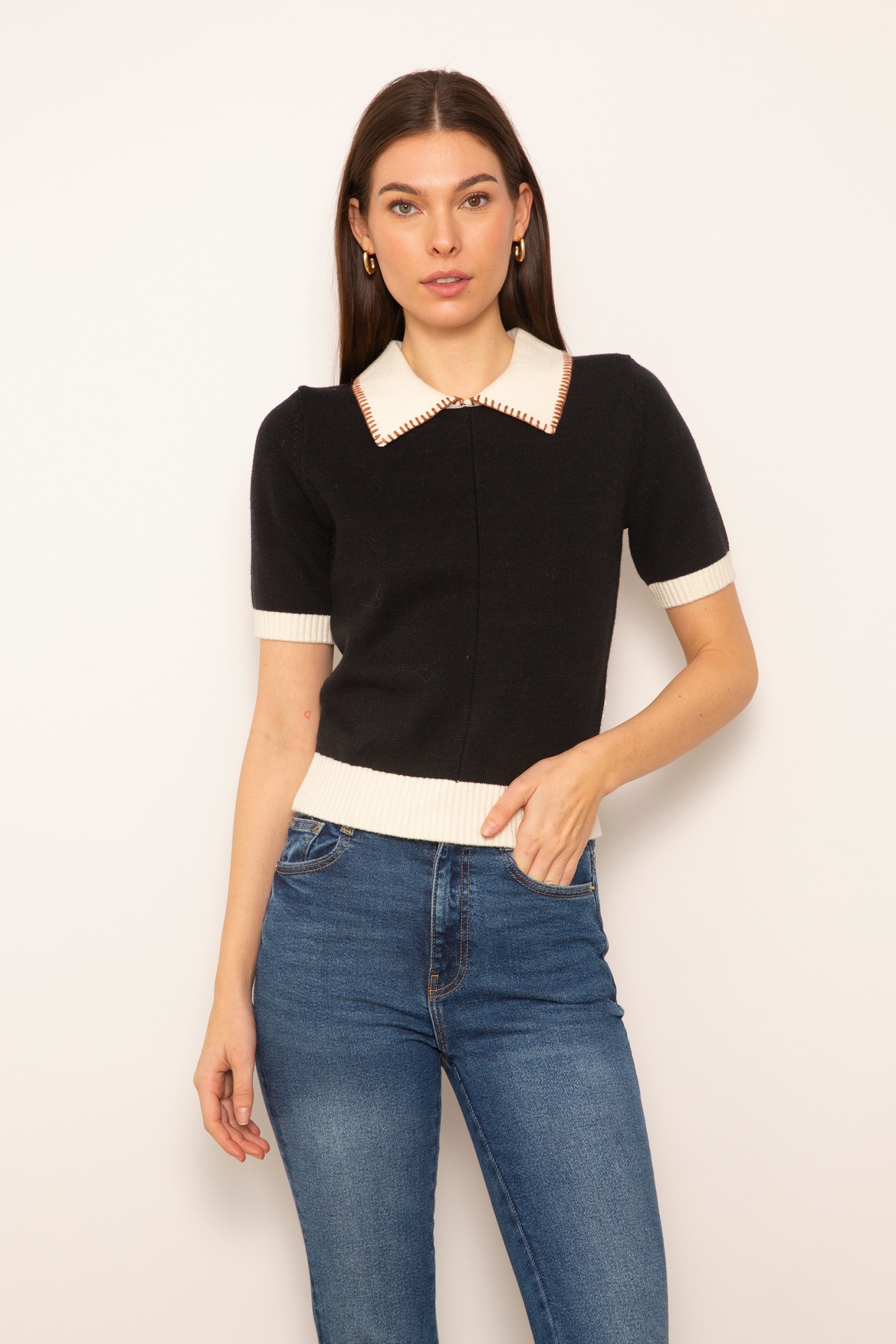 Casey Whipstitch Polo Sweater