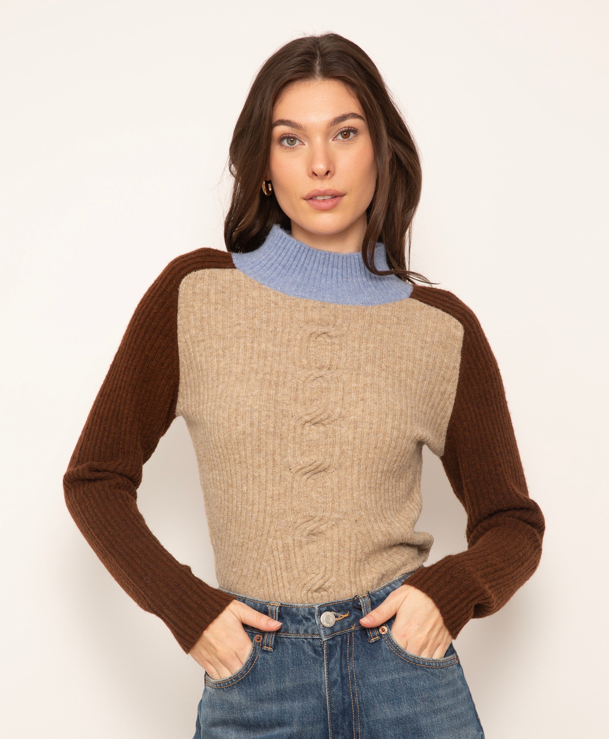 Deacon Tuck Neck Cable Sweater