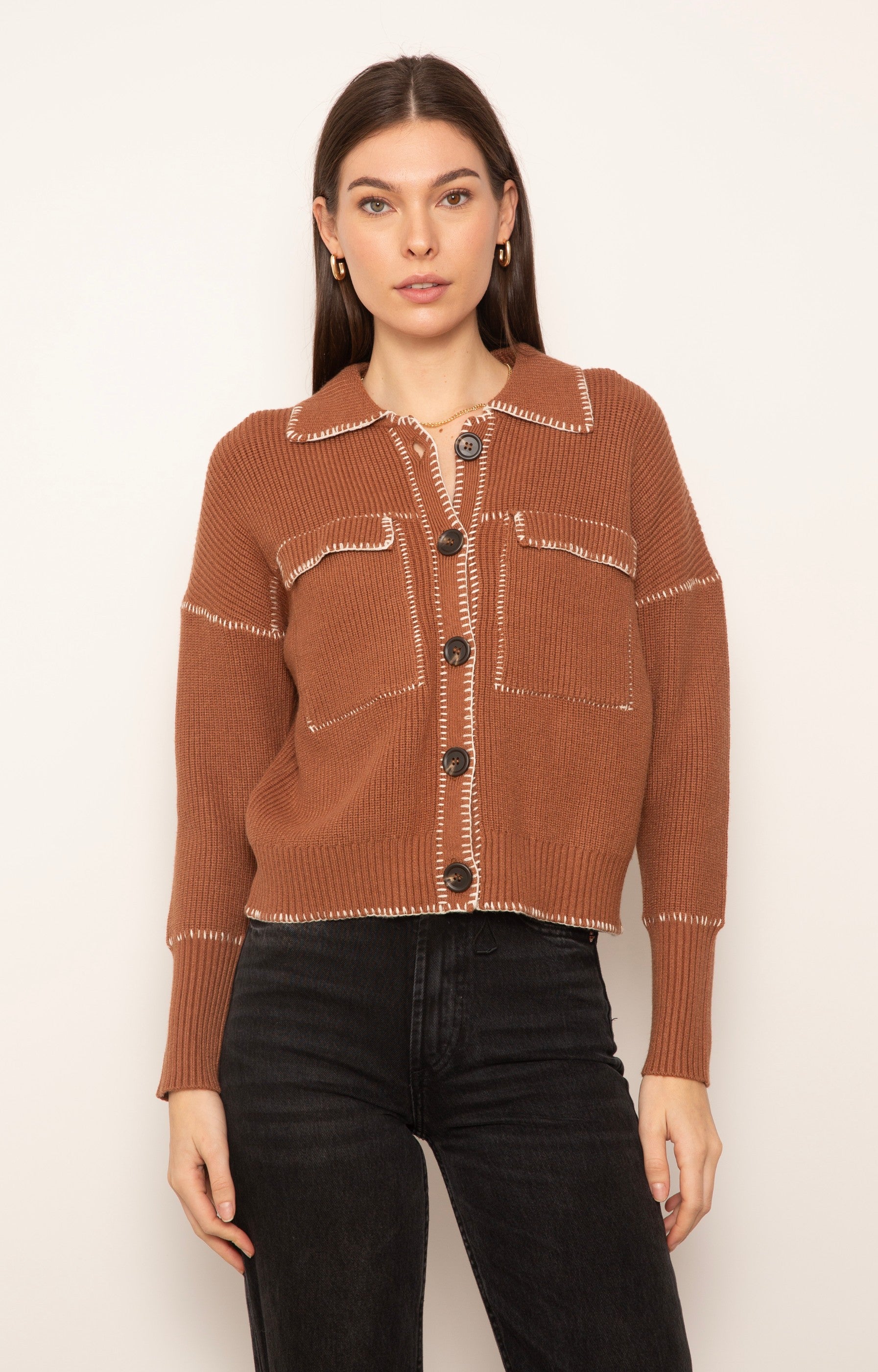 Casey Whipstitch Polo Sweater