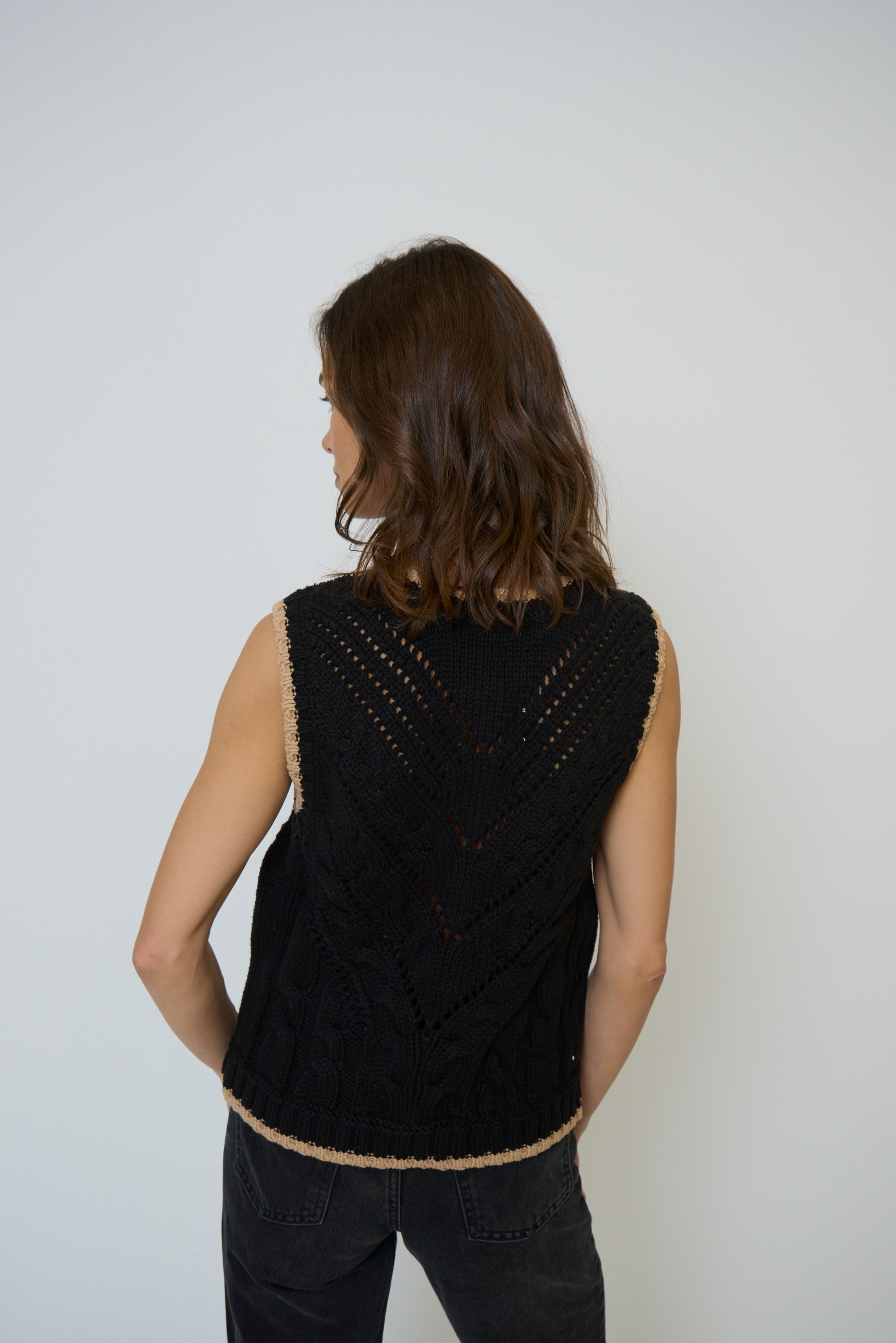 Brooke Pointelle Cable Vest
