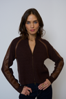 Atlas Raglan Leather Trim Zip Up