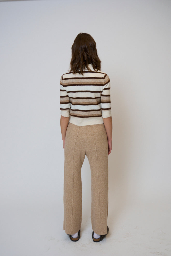 Ash Striped Half Sleeve Crew