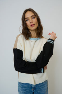 Ash Color Blocked Crewneck