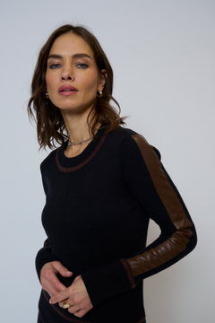 Atlas Vegan Leather Accent Crew