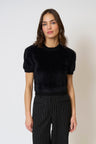 Roman Eyelash Tee With Shoulder Pads