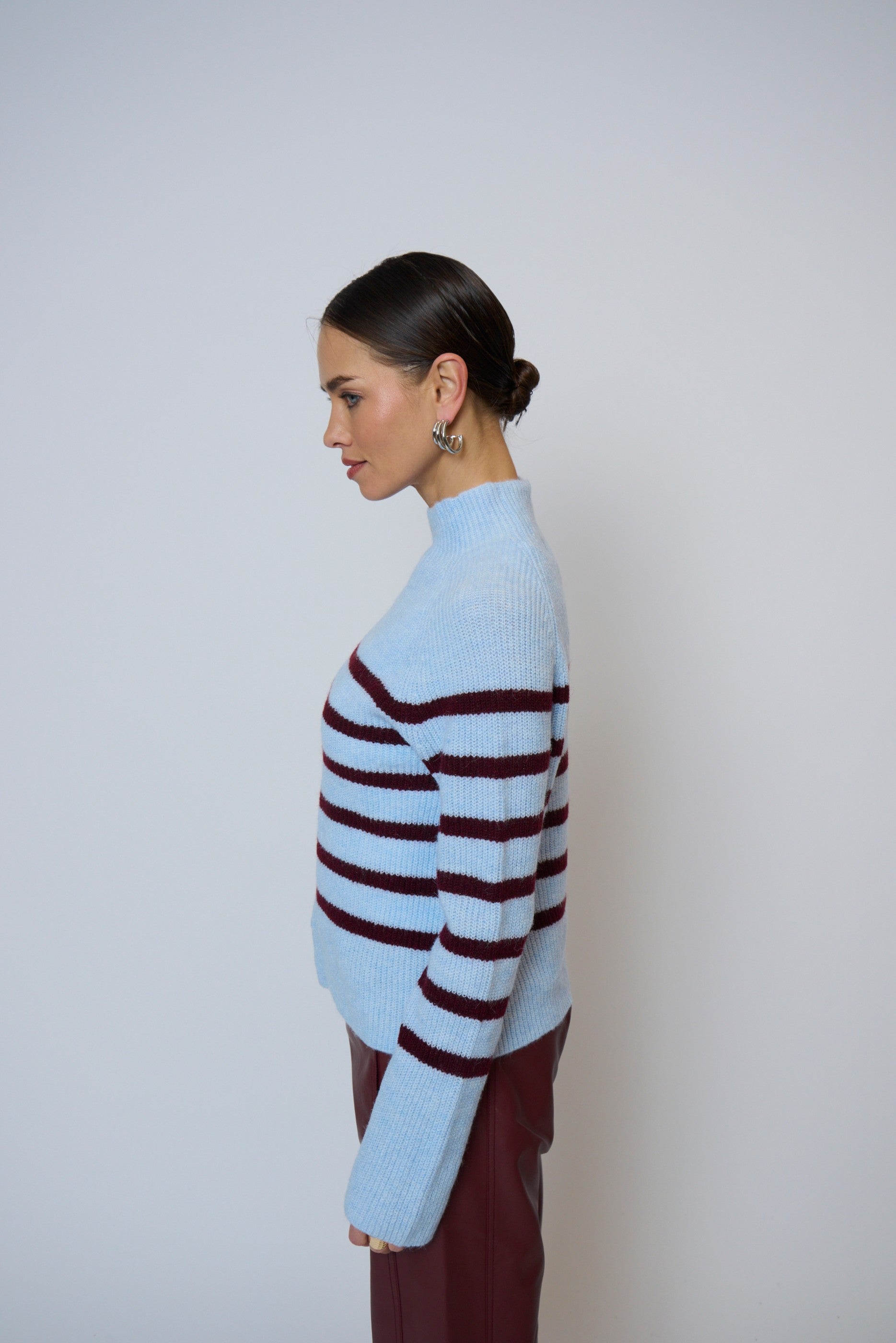 Marley Striped Funnel Neck