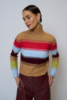 Marley Ribbed Gradient Stripe T-Neck