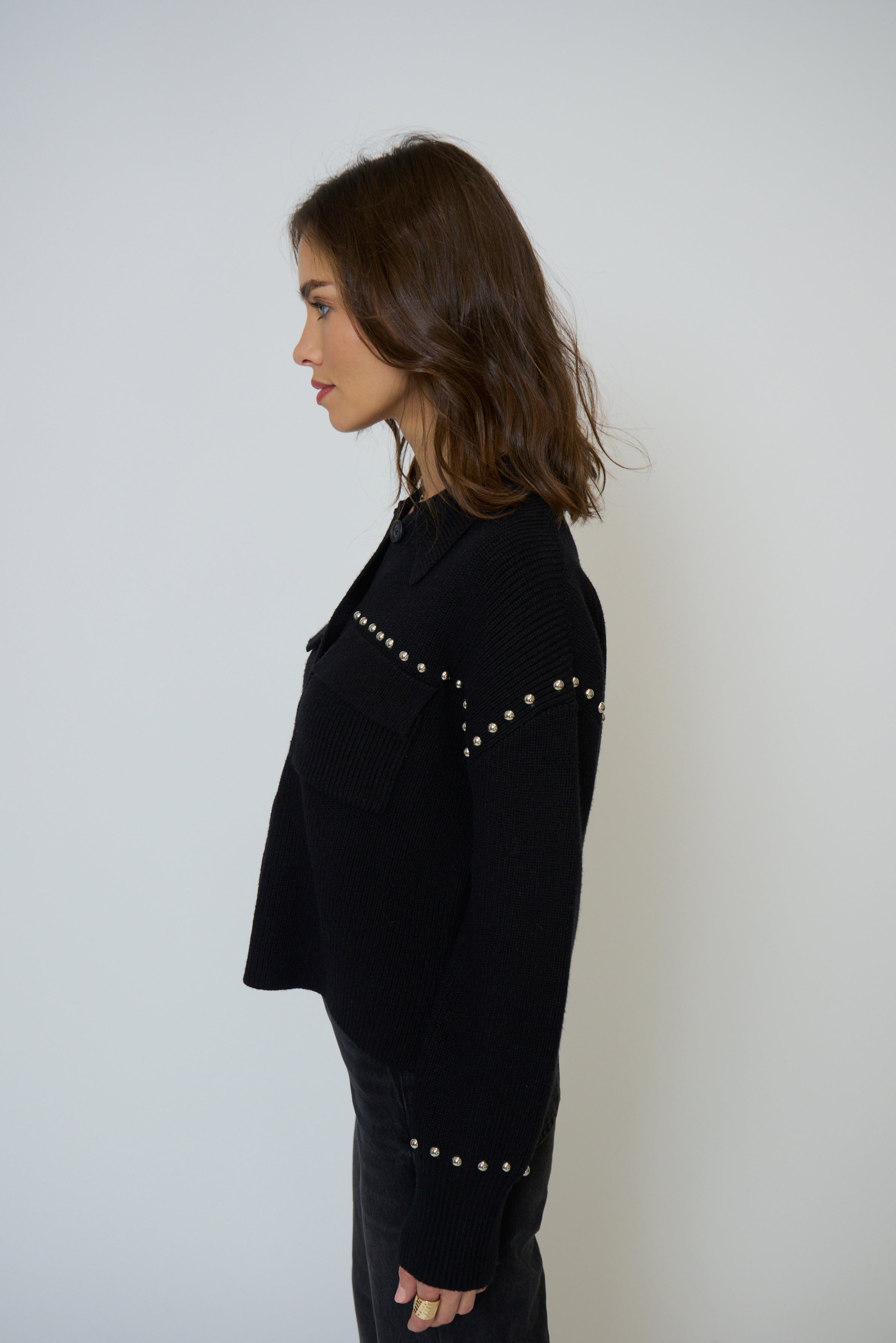Jay Studded Sweater Jacket