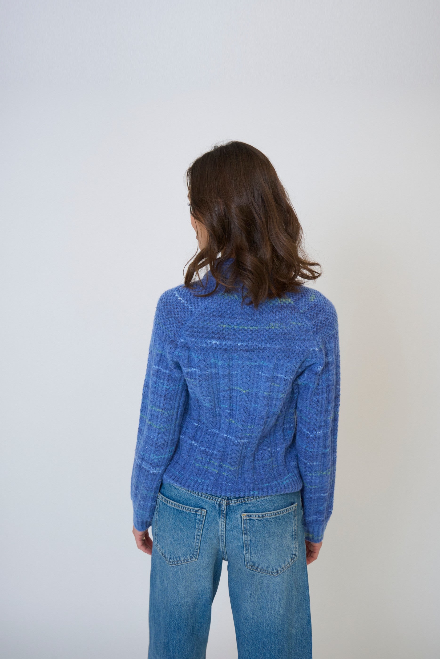 Rayna Spacedye Open Stitch Yoke Sweater