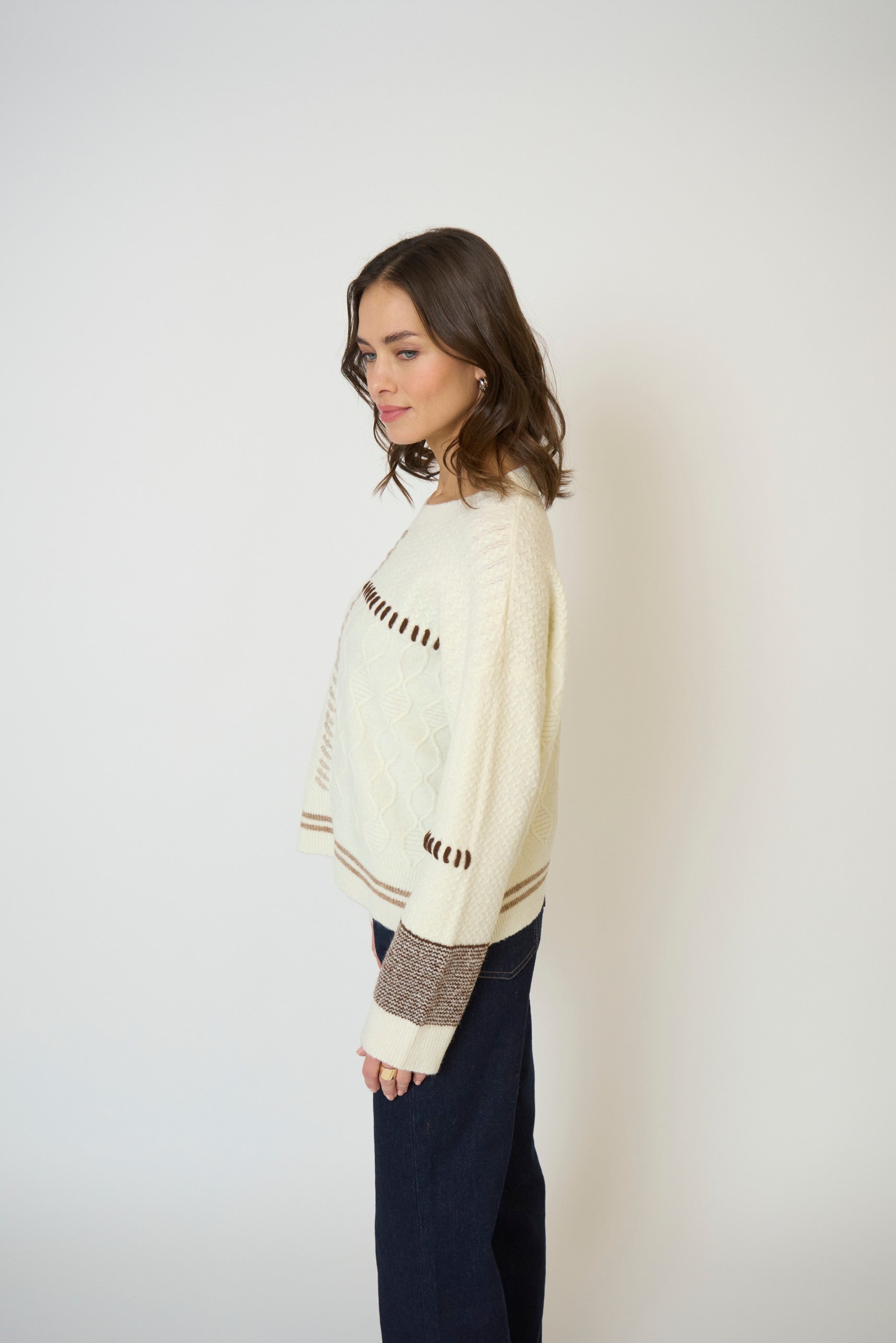 Patchwork Cropped Sweater