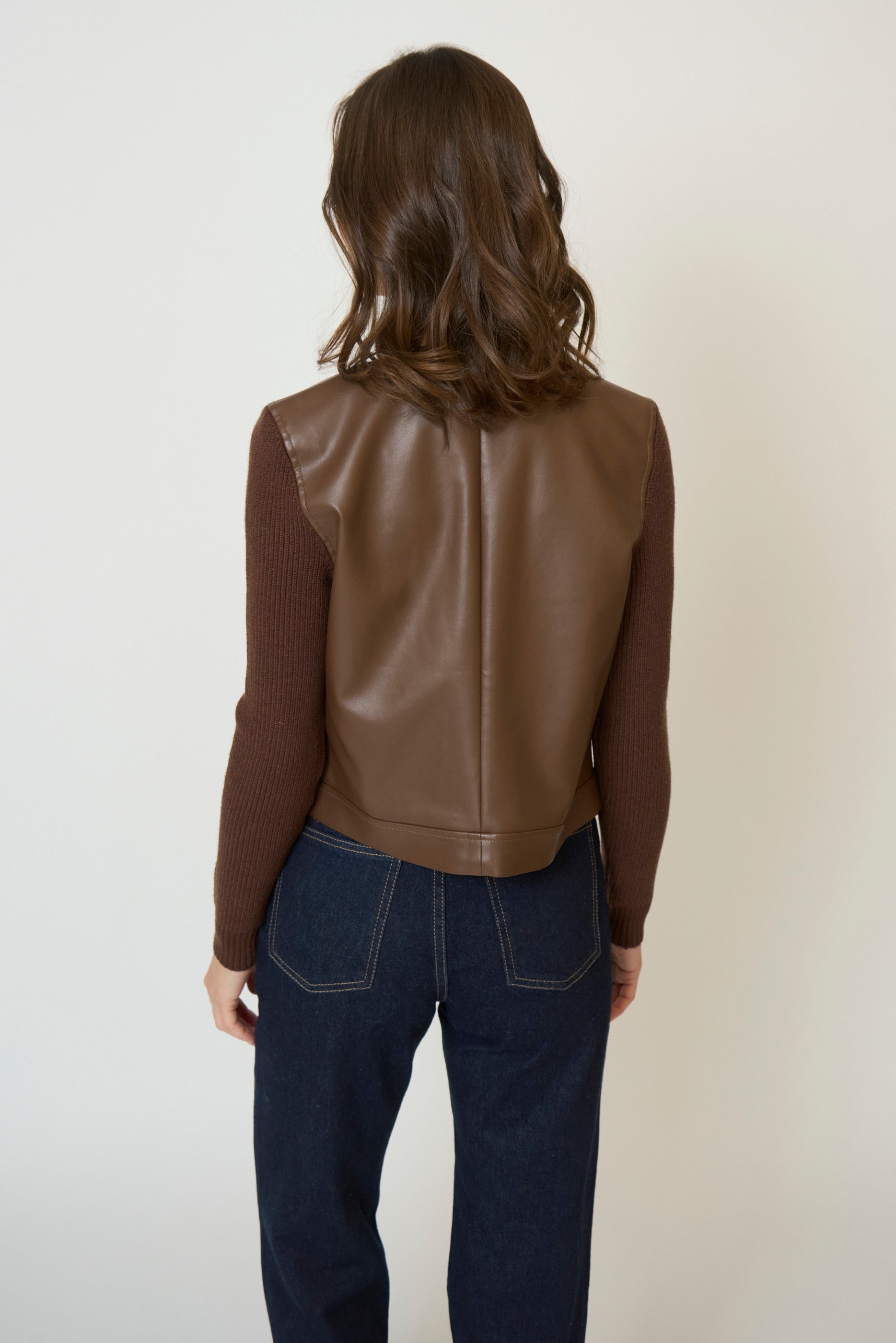 Astrid Vegan Leather Mixed Media Jacket