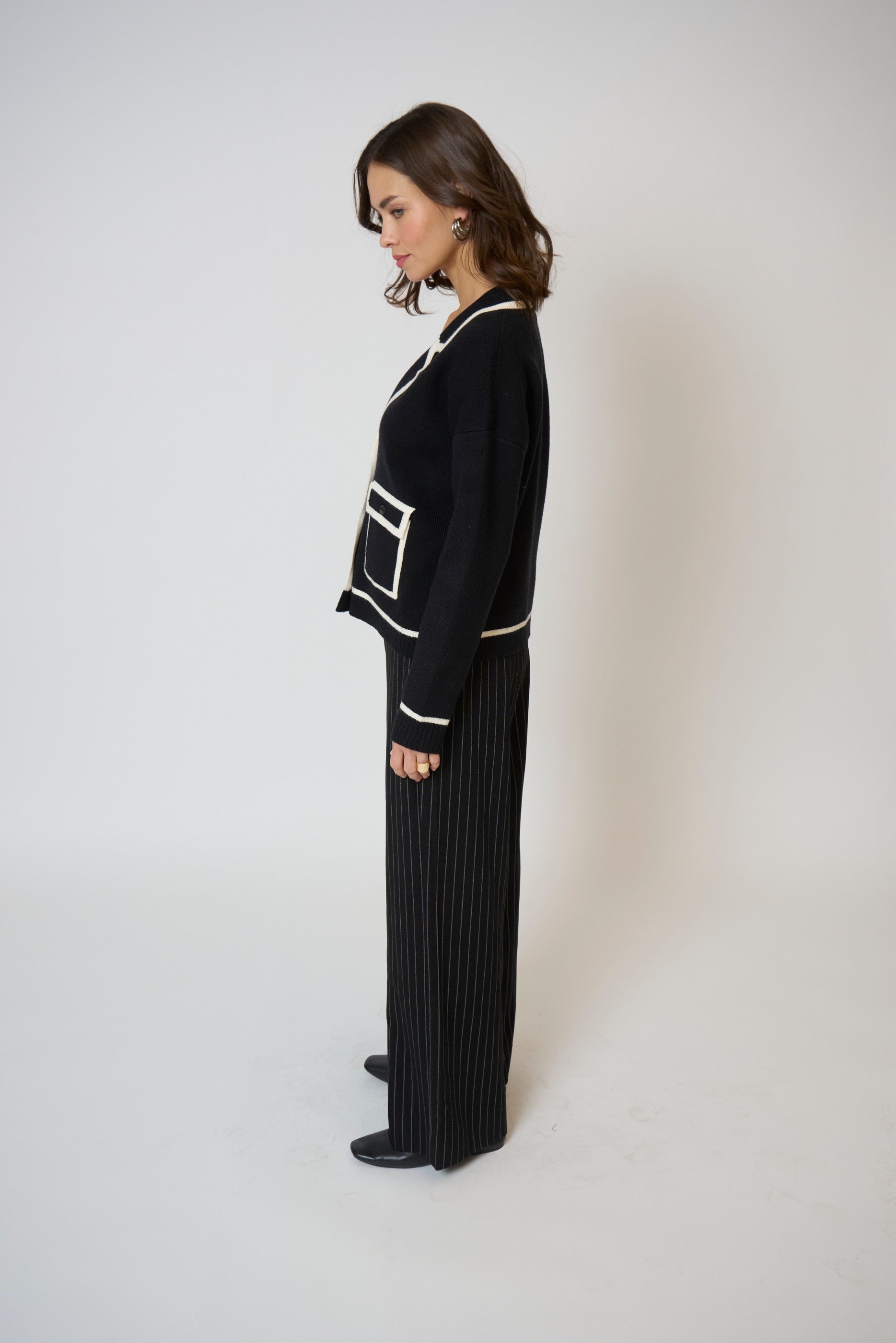 Astrid Piped Sweater Jacket