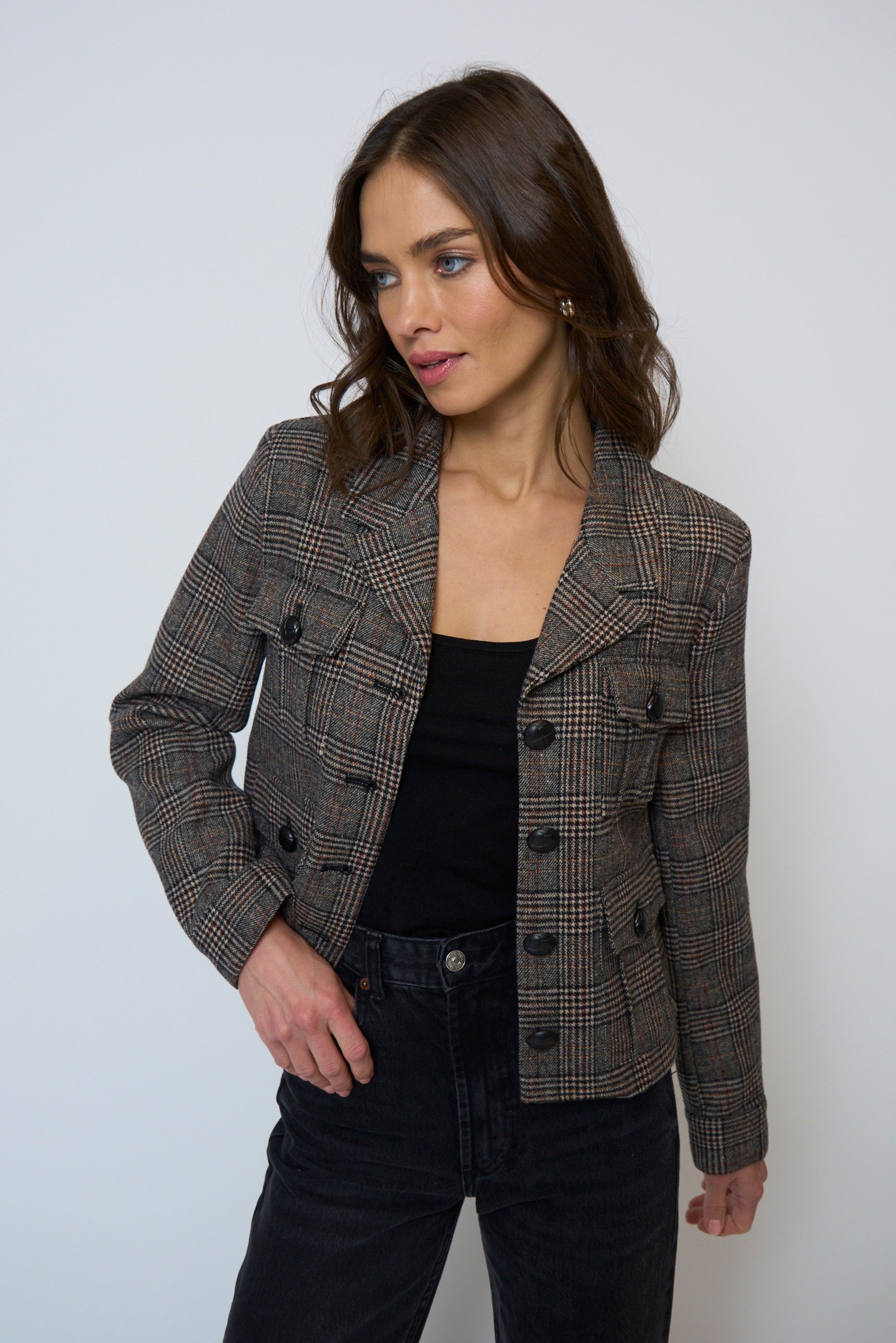 Eden Plaid Double Pocket Jacket