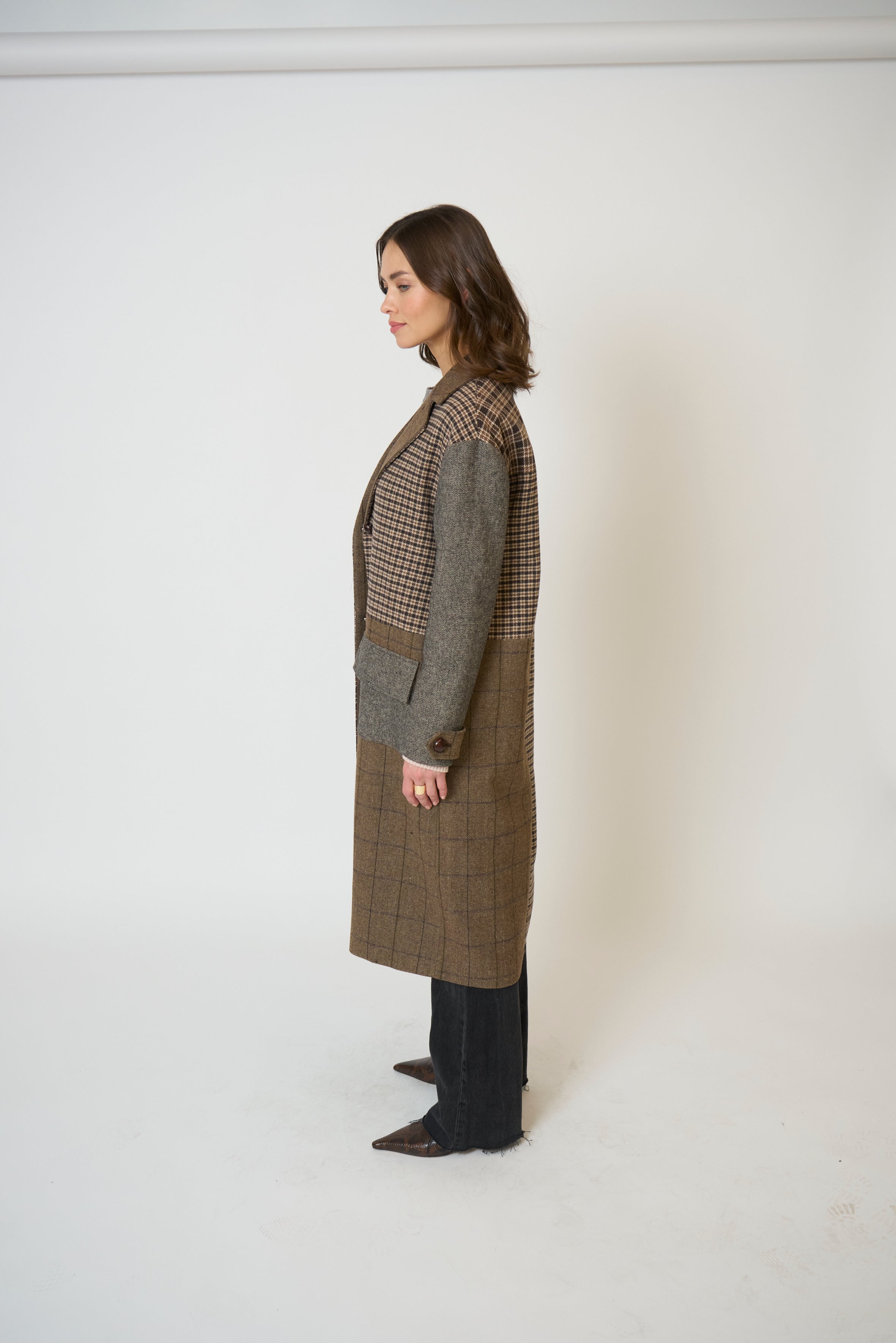 Raven Patchwork Long Coat