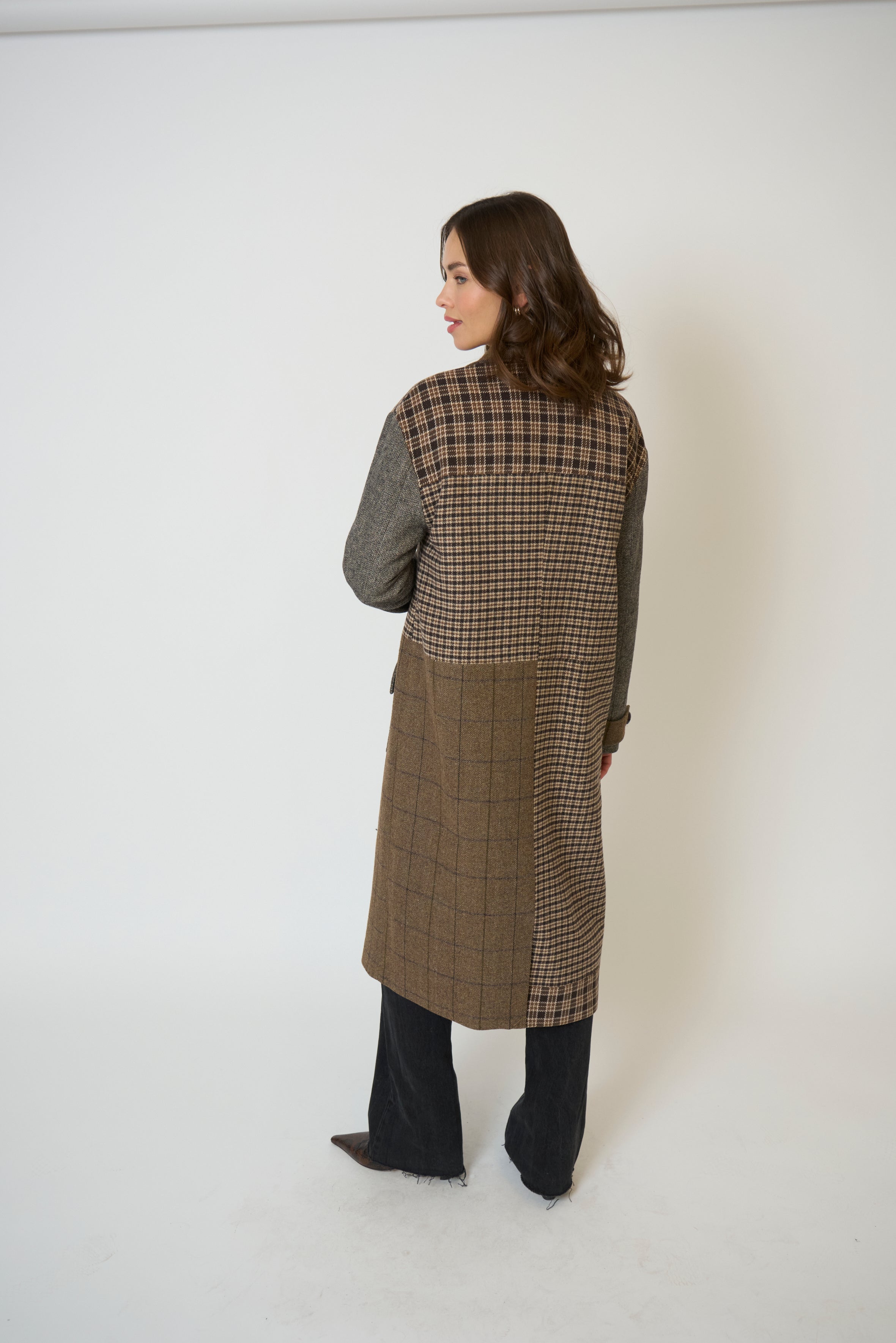 Raven Patchwork Long Coat