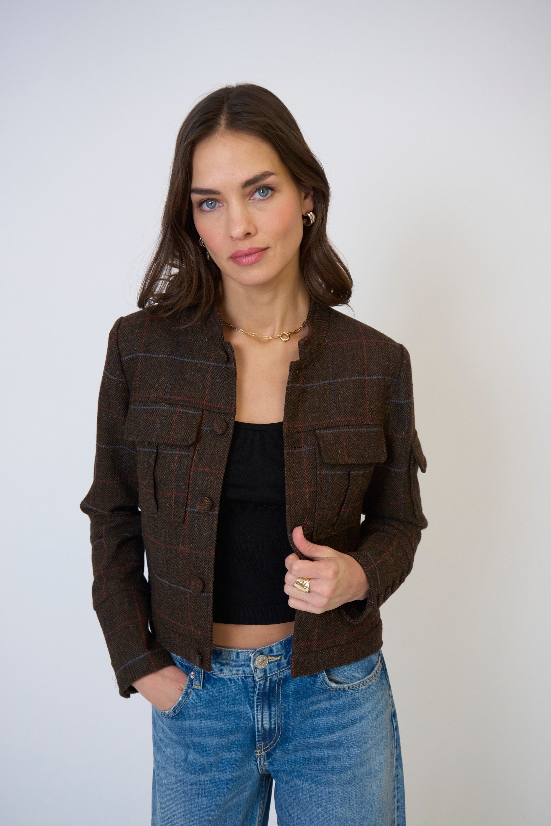 Eden Plaid Military Jacket